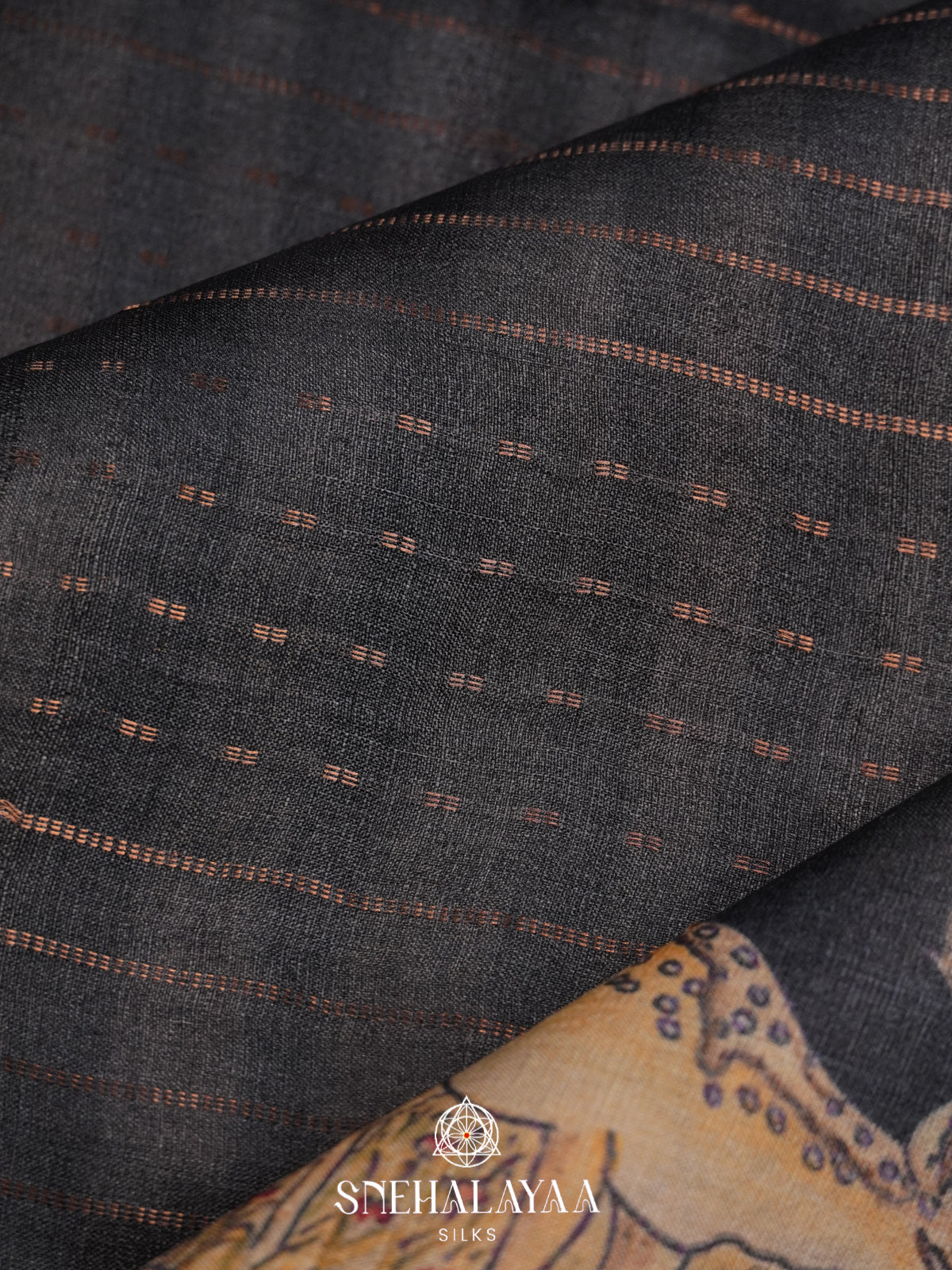 Charcol Black Tussar Saree