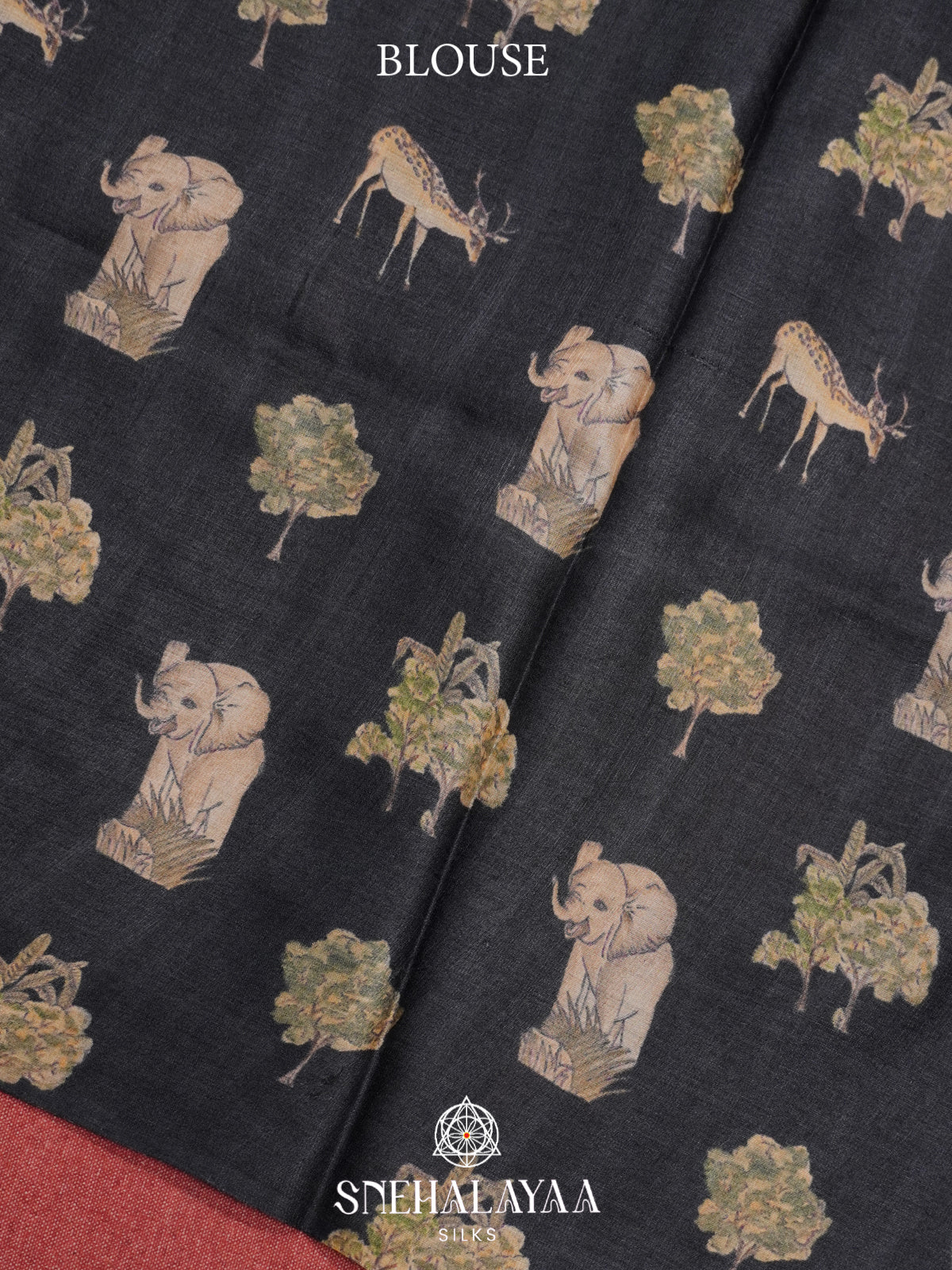 Charcol Black Tussar Saree