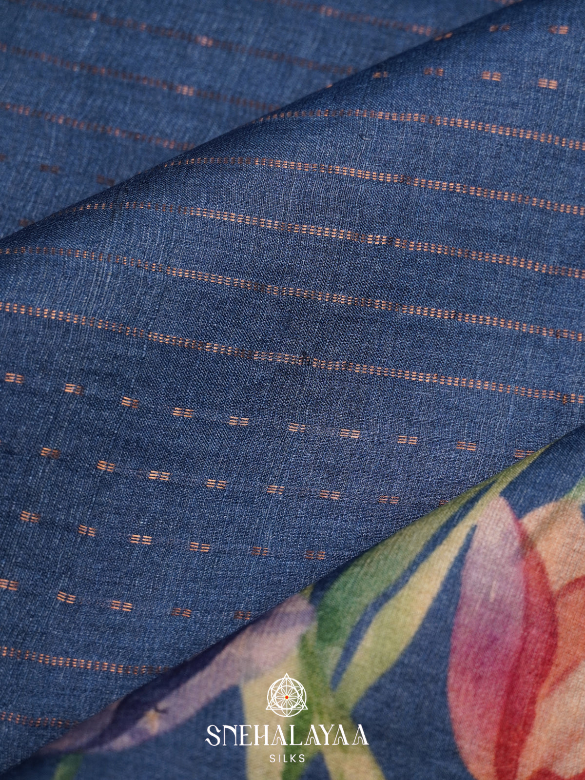 Blue Tussar Saree