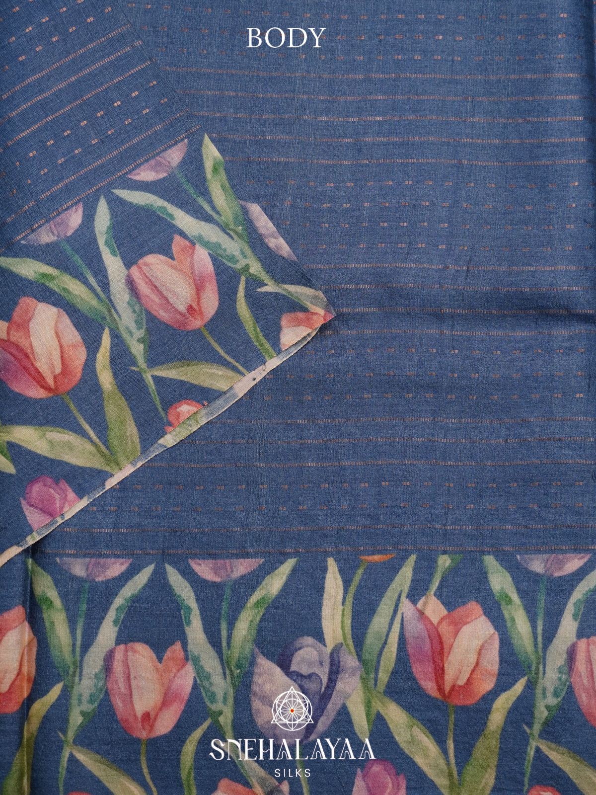 Blue Tussar Saree