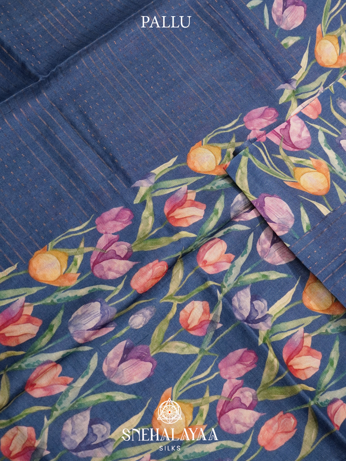 Blue Tussar Saree