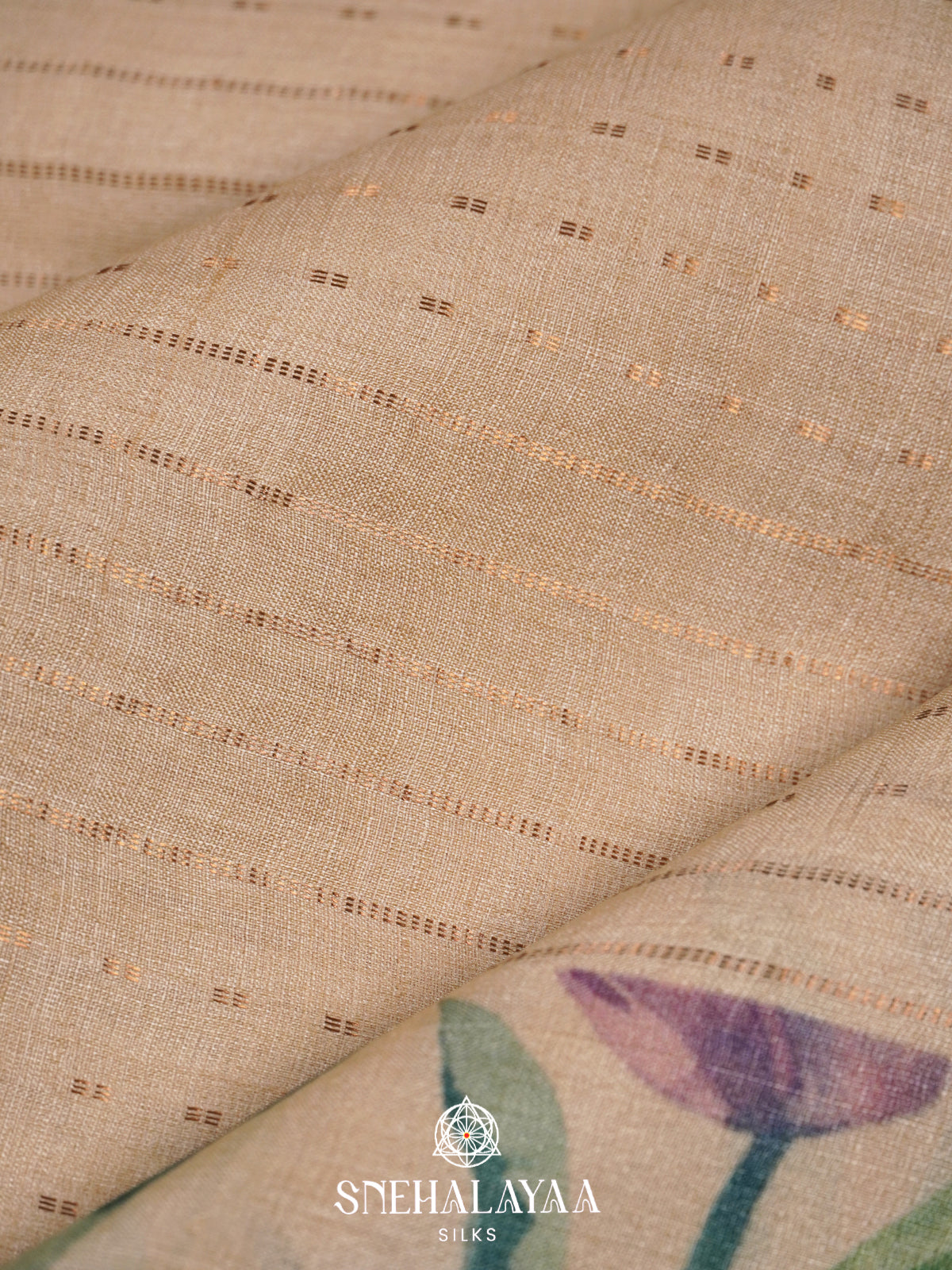Beige Tussar Saree