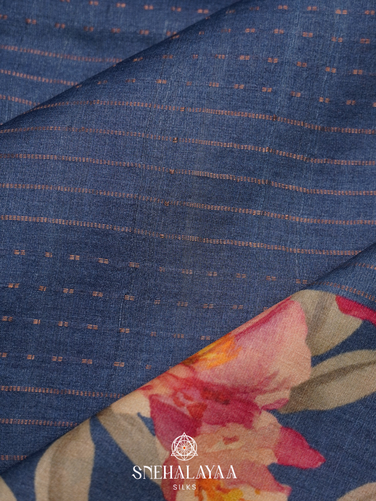 Blue Tussar Saree