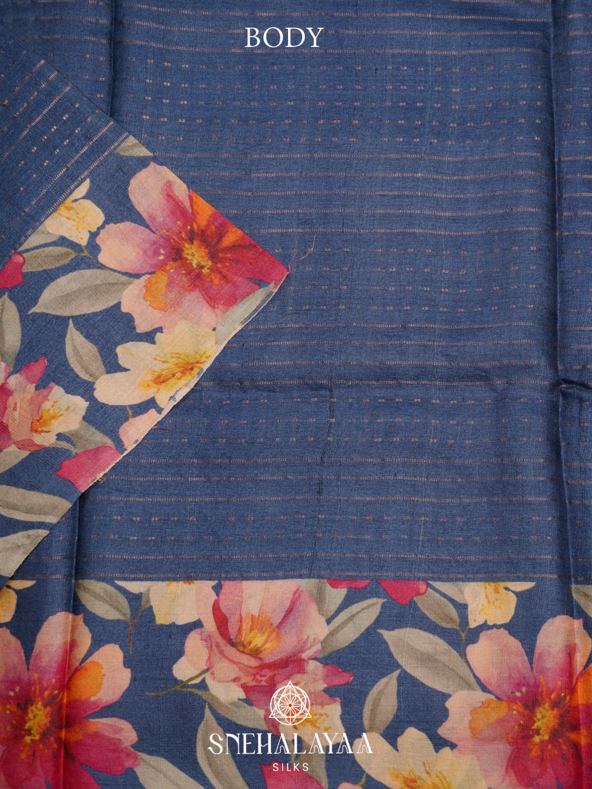 Blue Tussar Saree