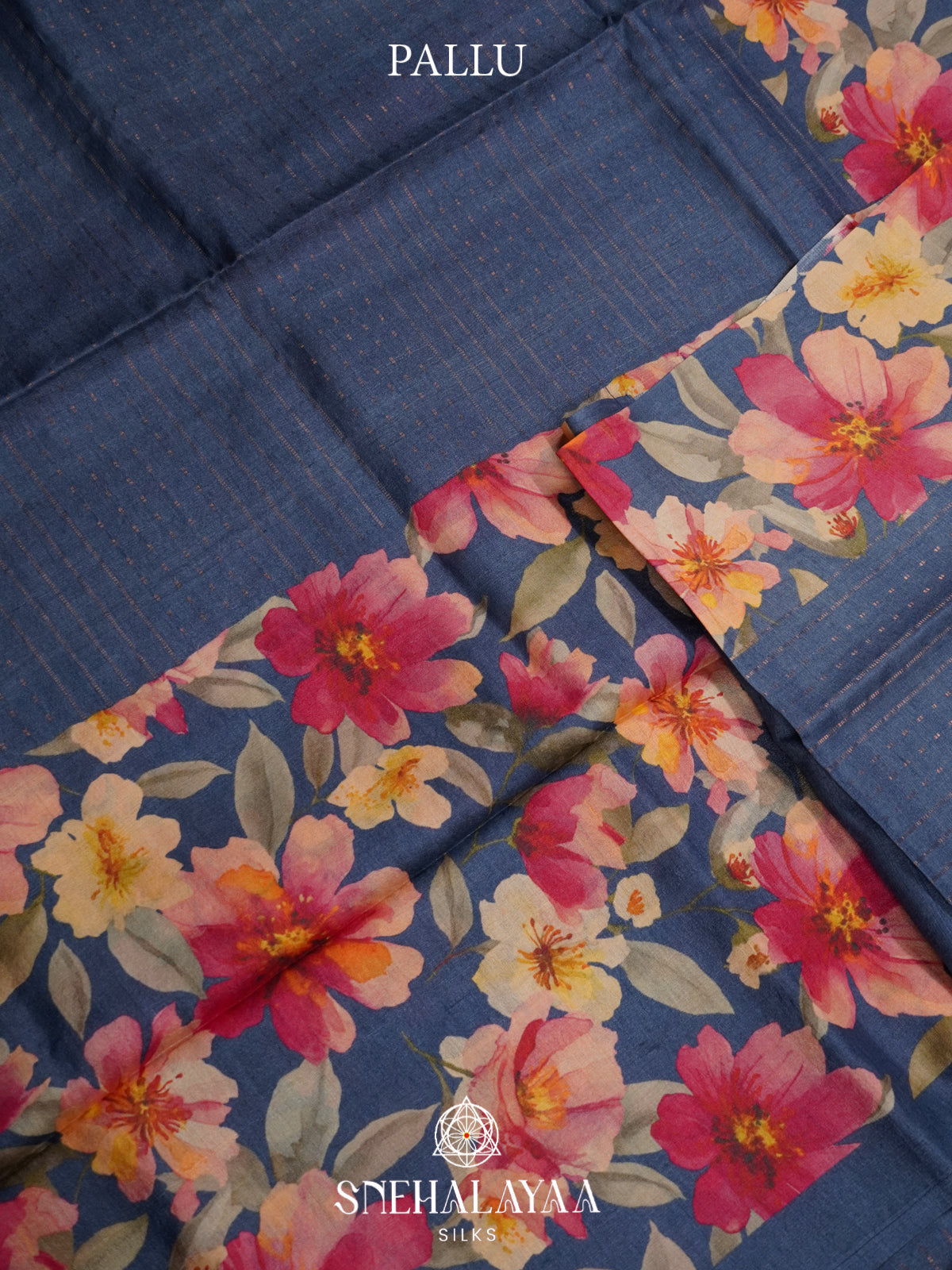 Blue Tussar Saree