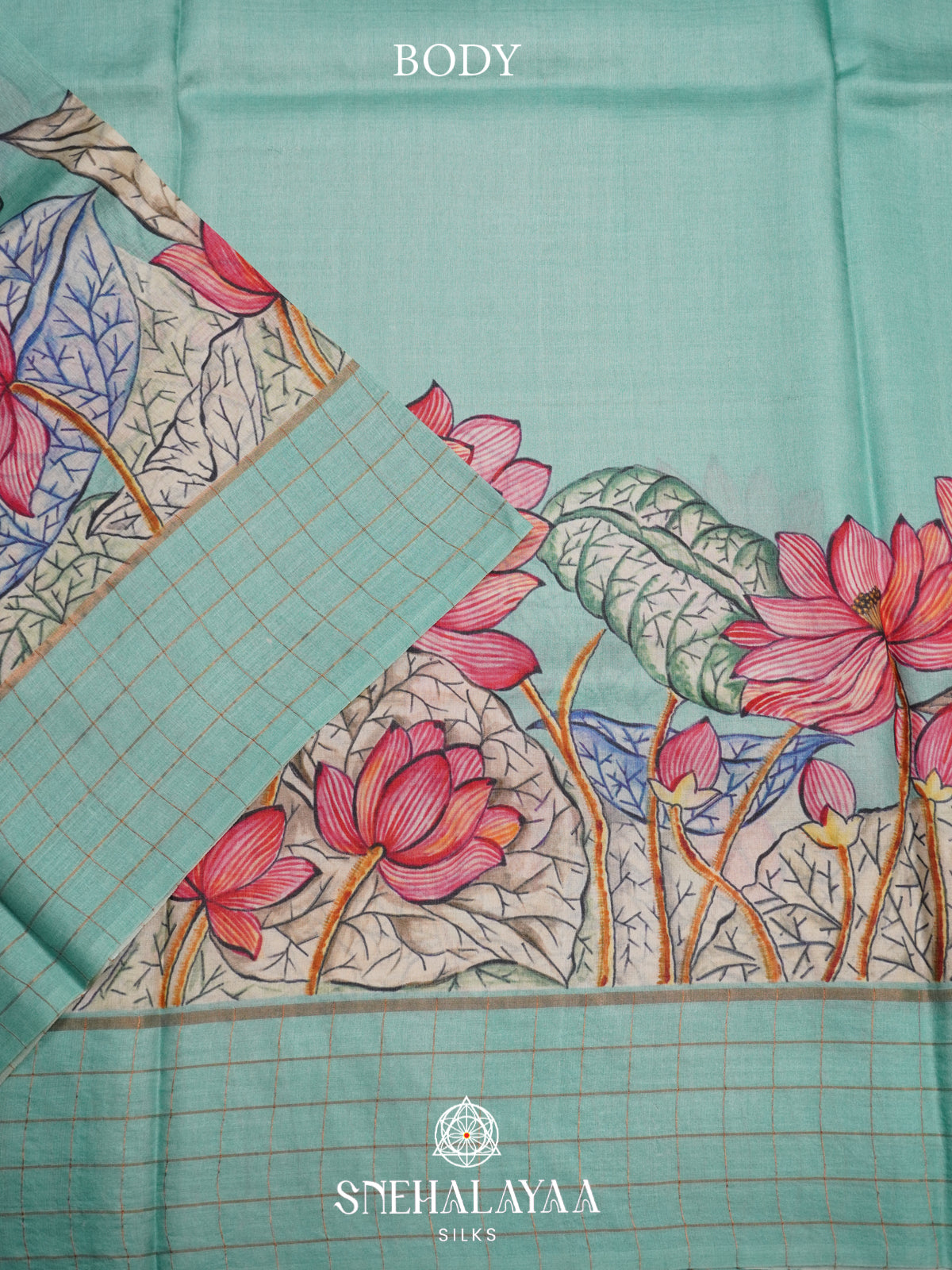 Mint Green Tussar Saree