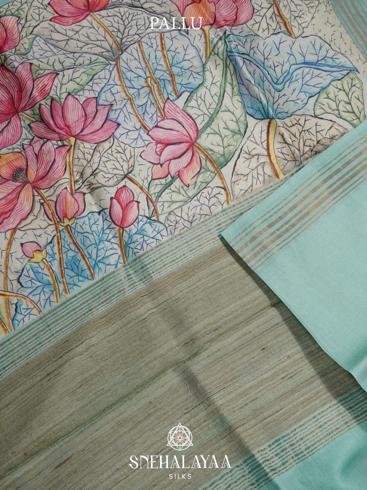 Mint Green Tussar Saree