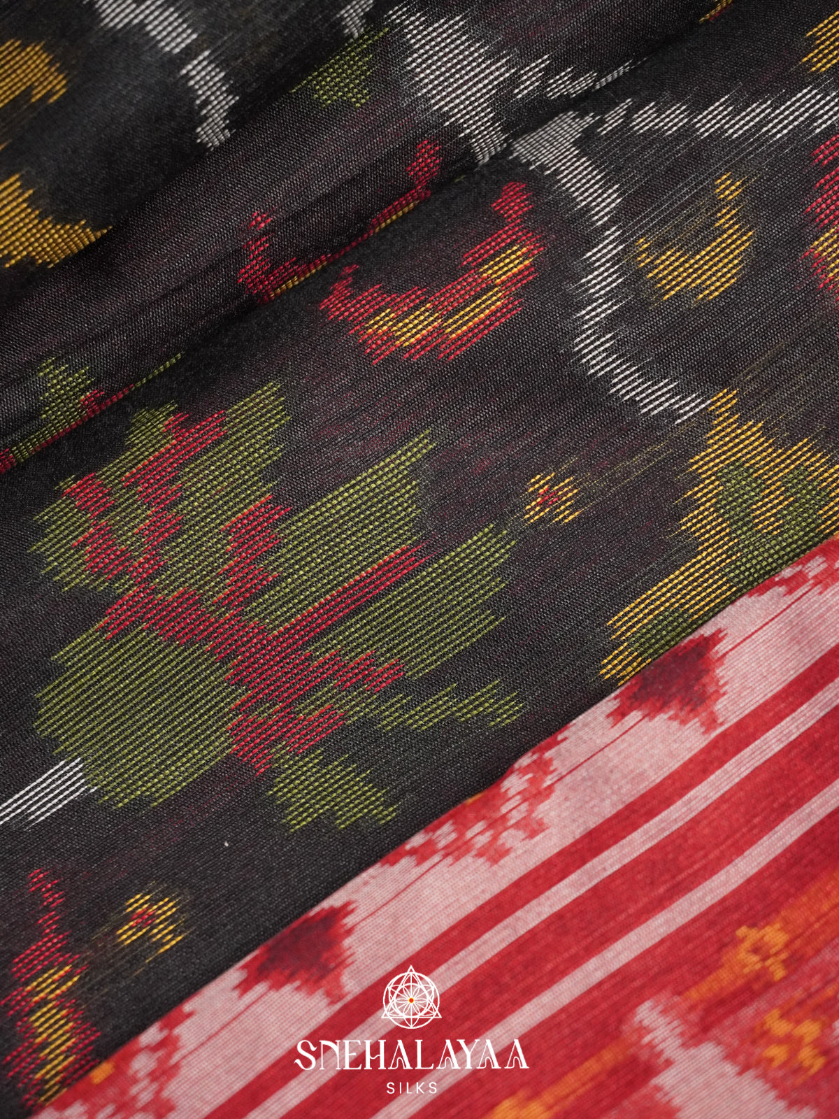 Black Raw Silk Saree