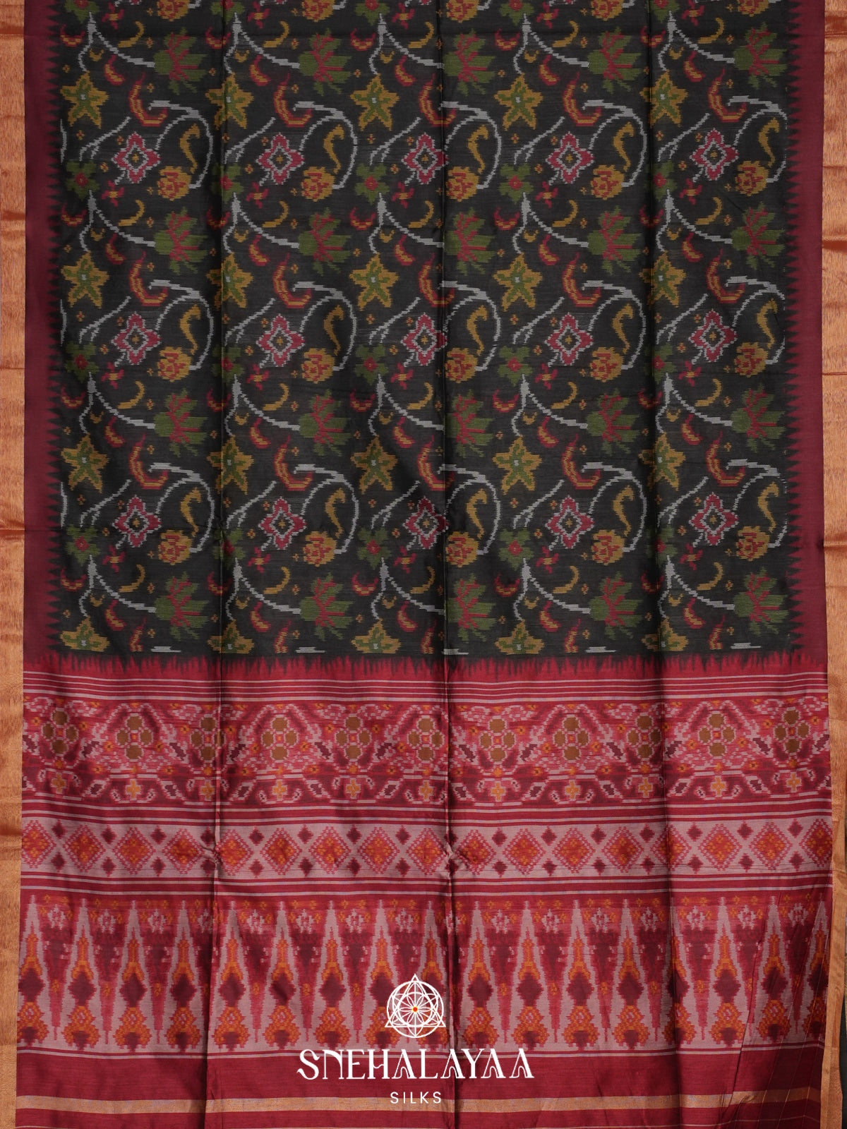 Black Raw Silk Saree