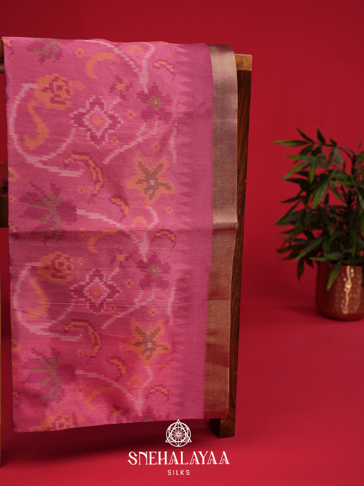 Pink Raw Silk Saree