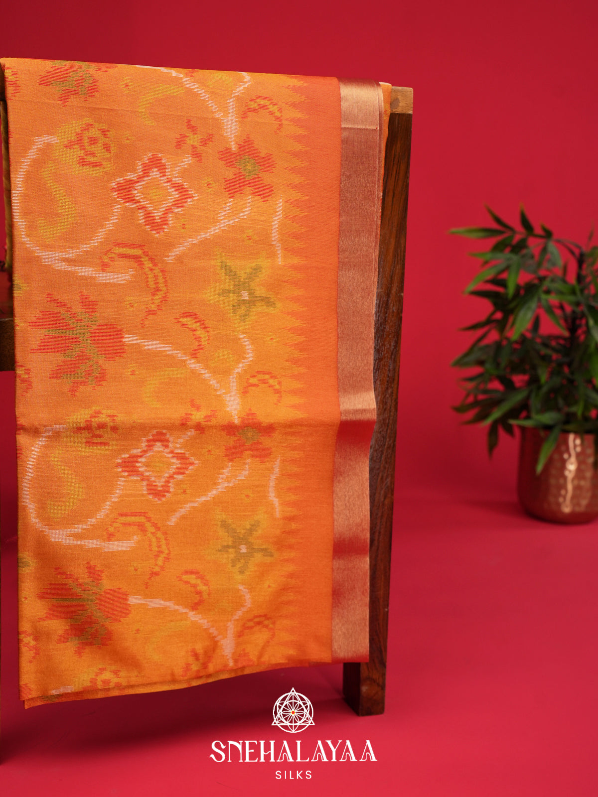 Yellow Raw Silk Saree