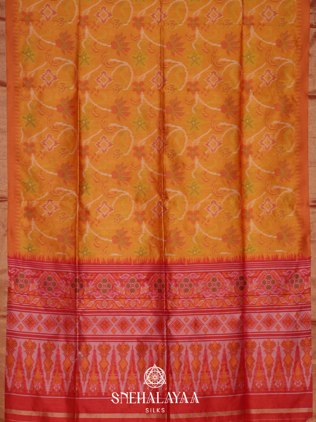 Yellow Raw Silk Saree