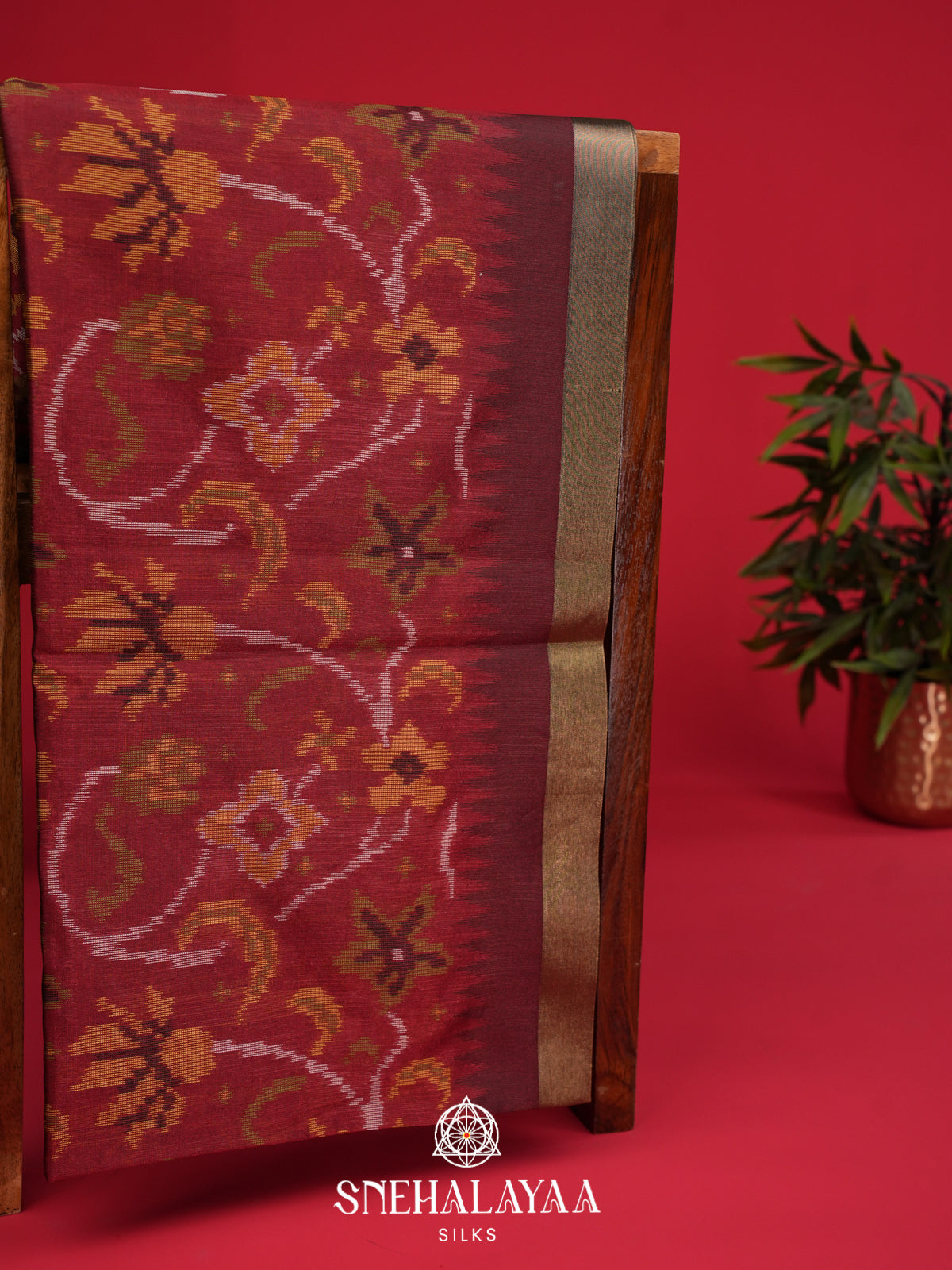 Maroon Raw Silk Saree