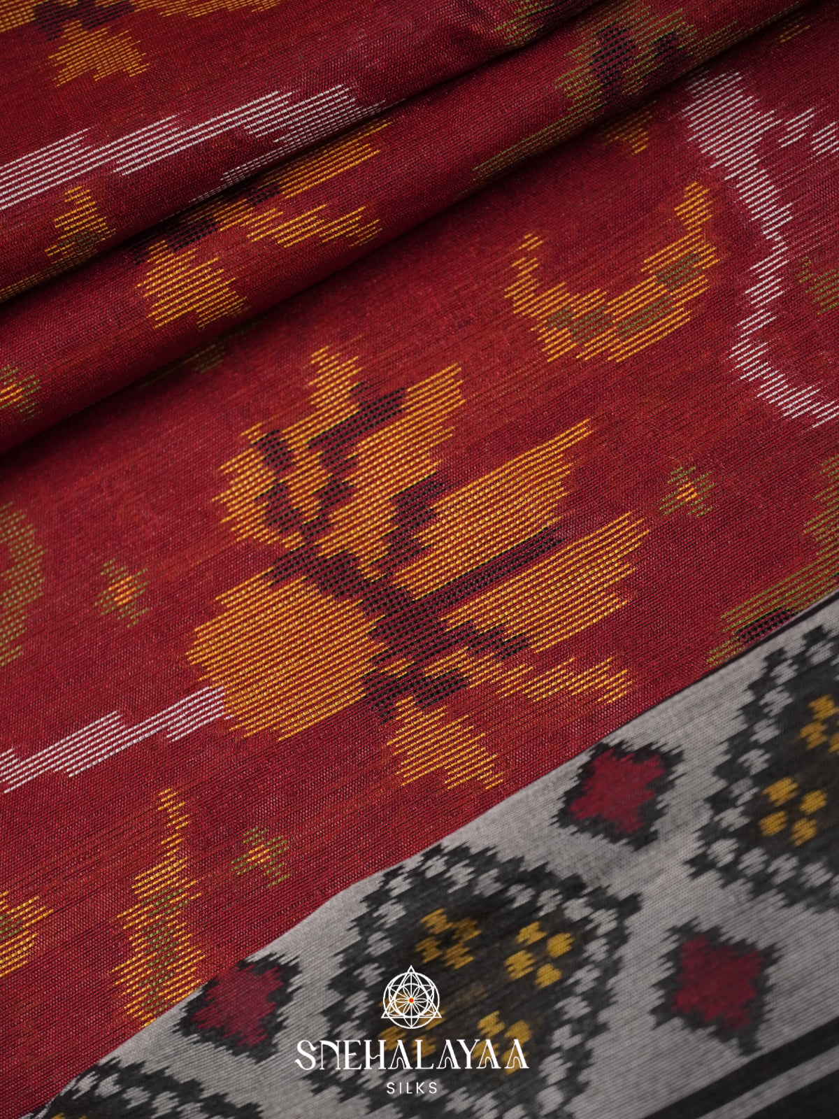 Maroon Raw Silk Saree