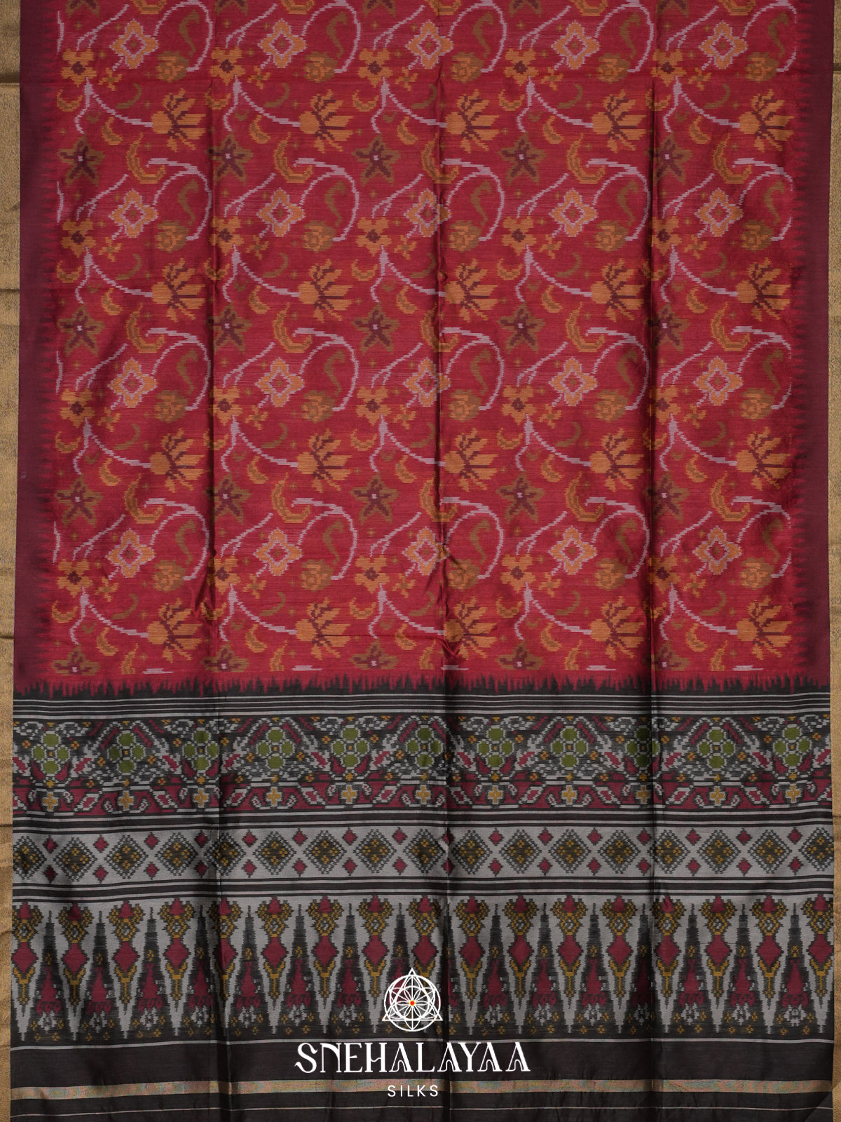 Maroon Raw Silk Saree