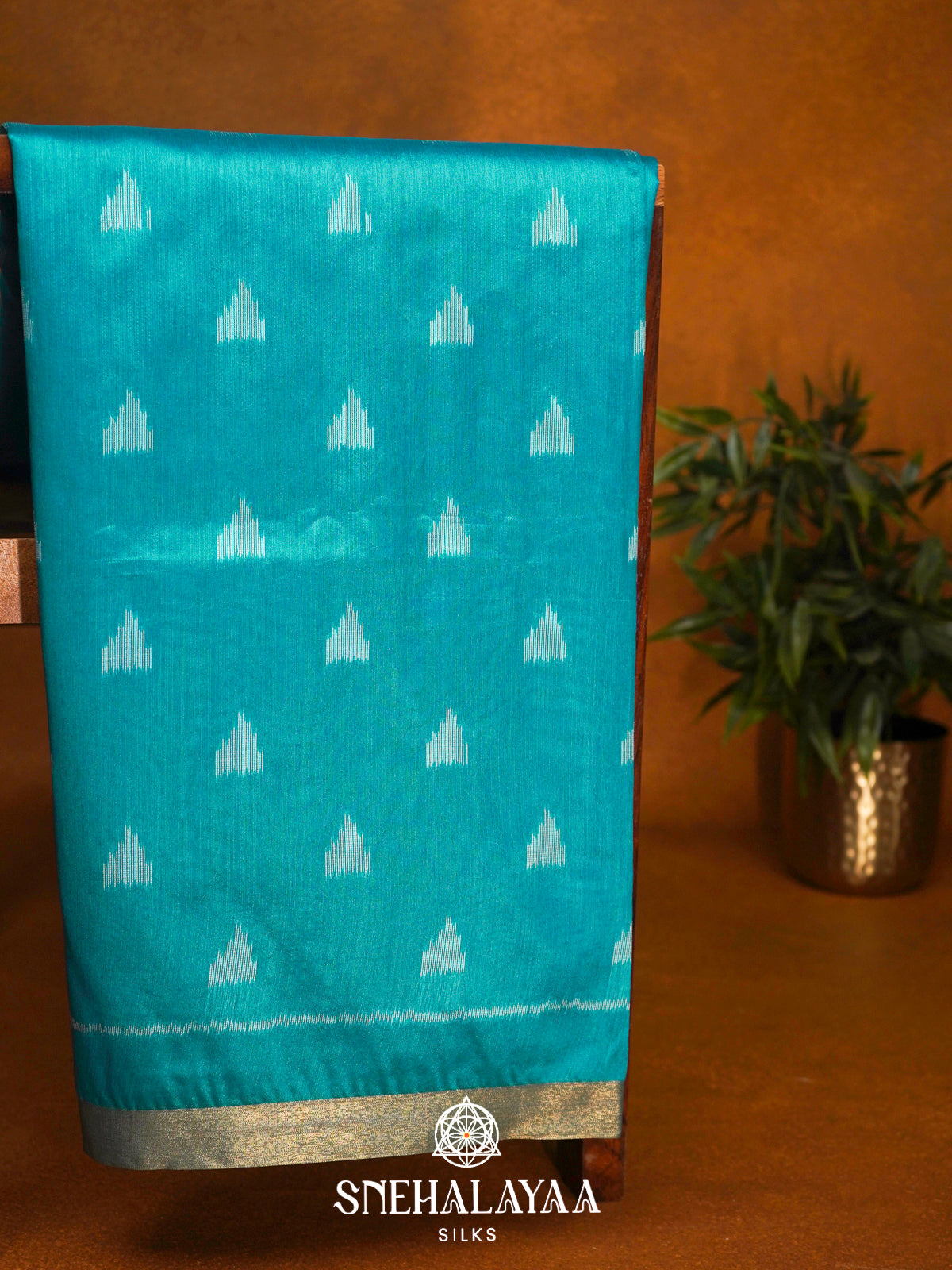 Sky Blue Tussar Saree