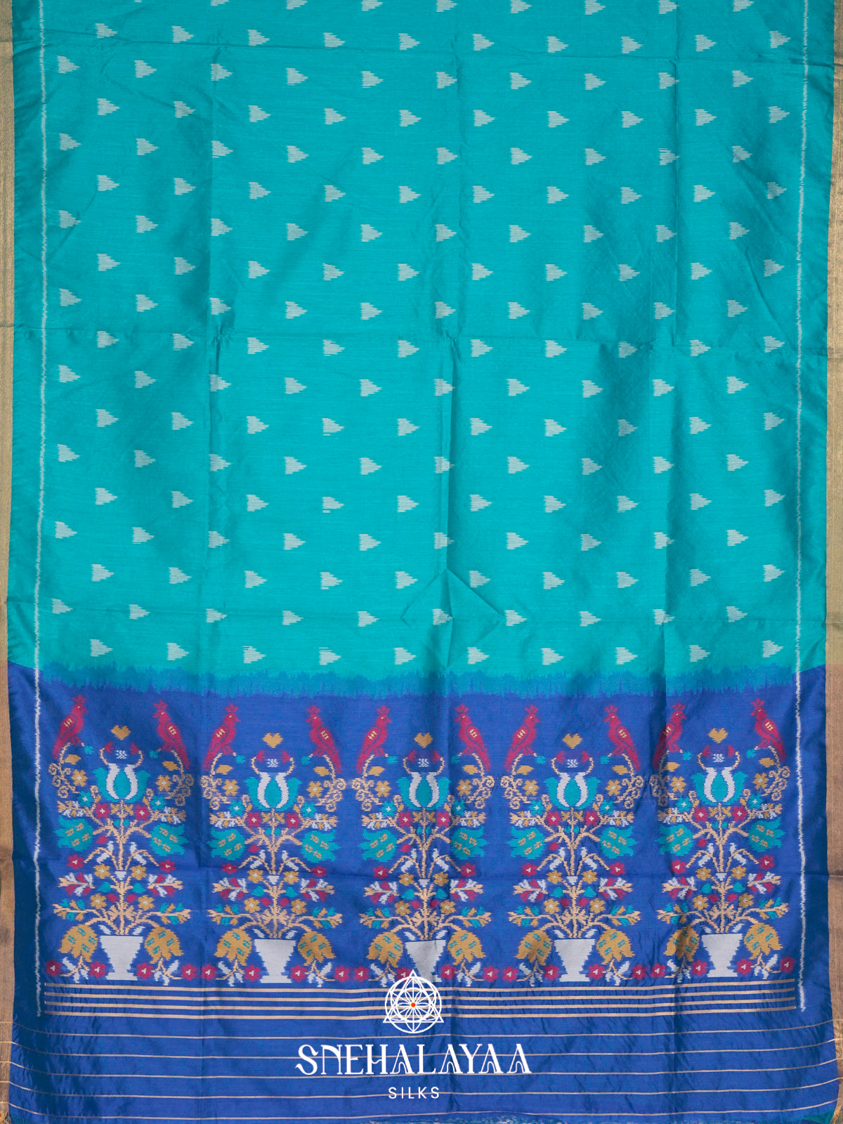 Sky Blue Tussar Saree