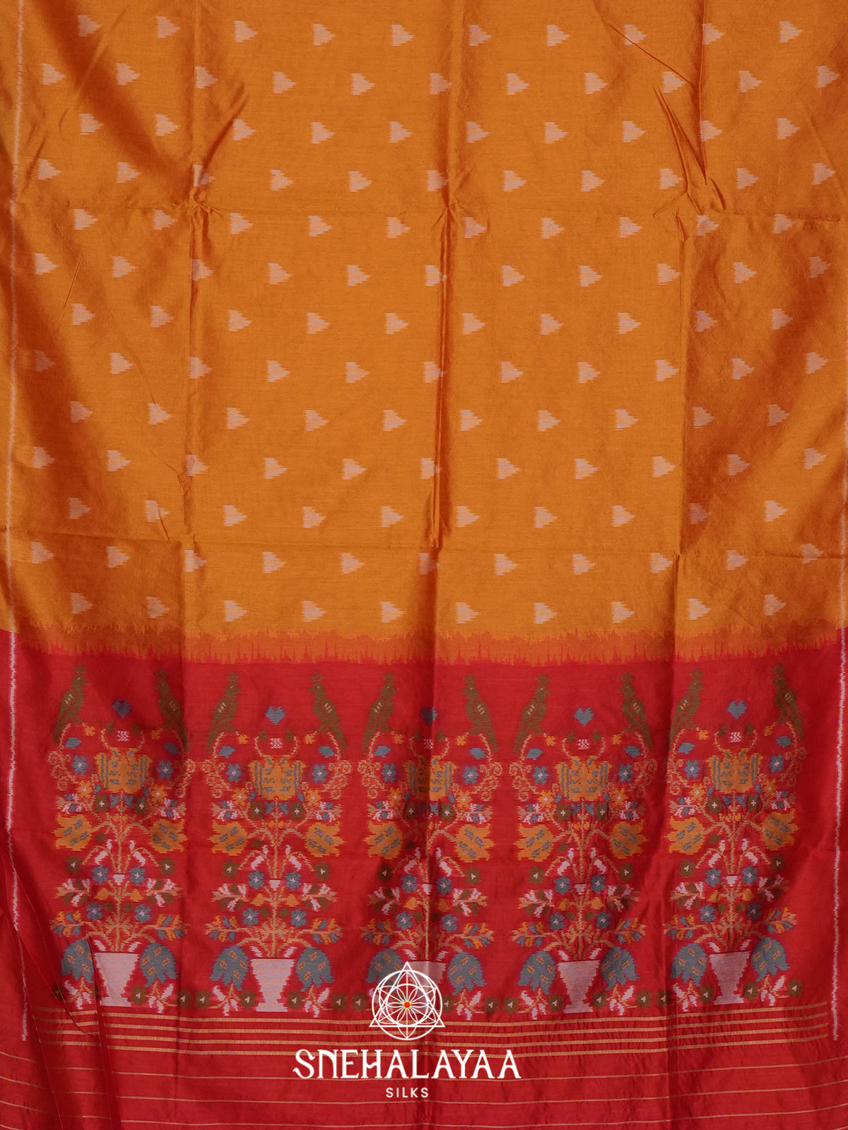 Orange Tussar saree