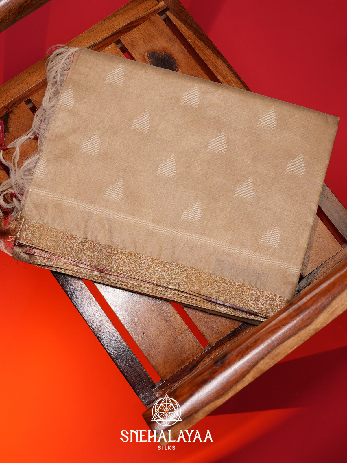 Cream Tussar saree