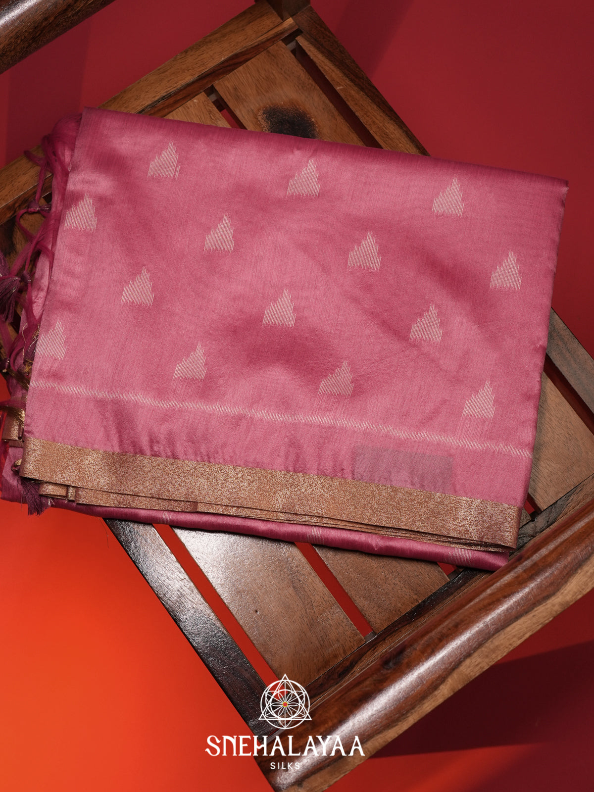 Pink Tussar saree