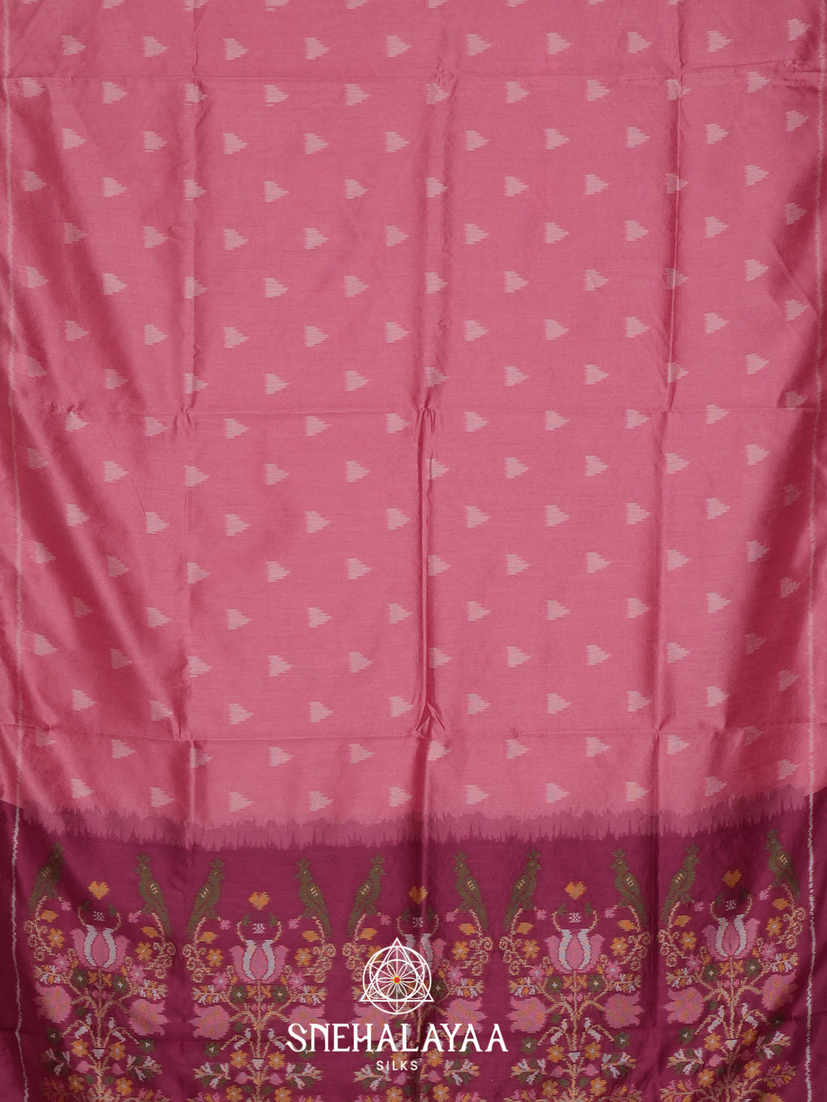 Pink Tussar saree
