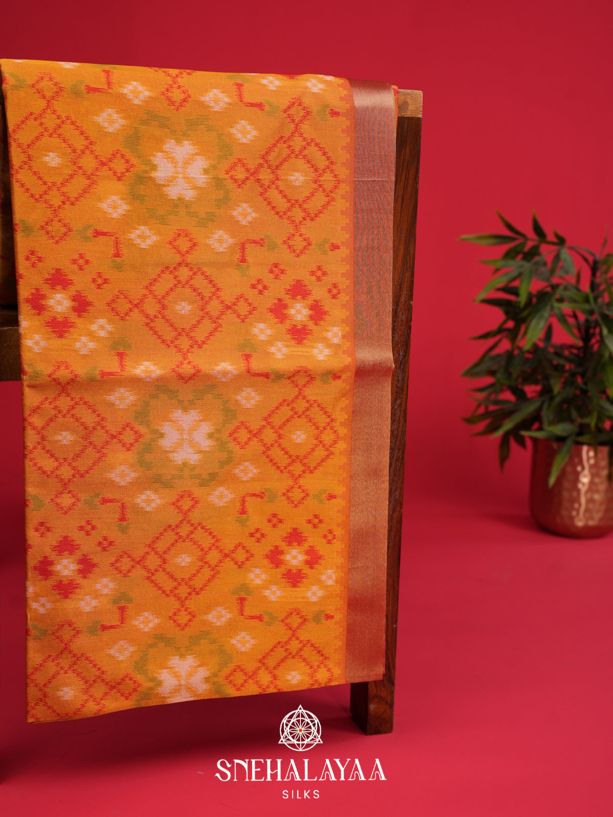 Yellow Raw Silk Saree