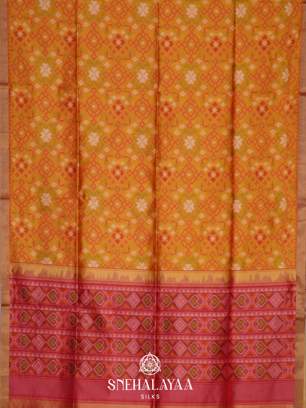 Yellow Raw Silk Saree
