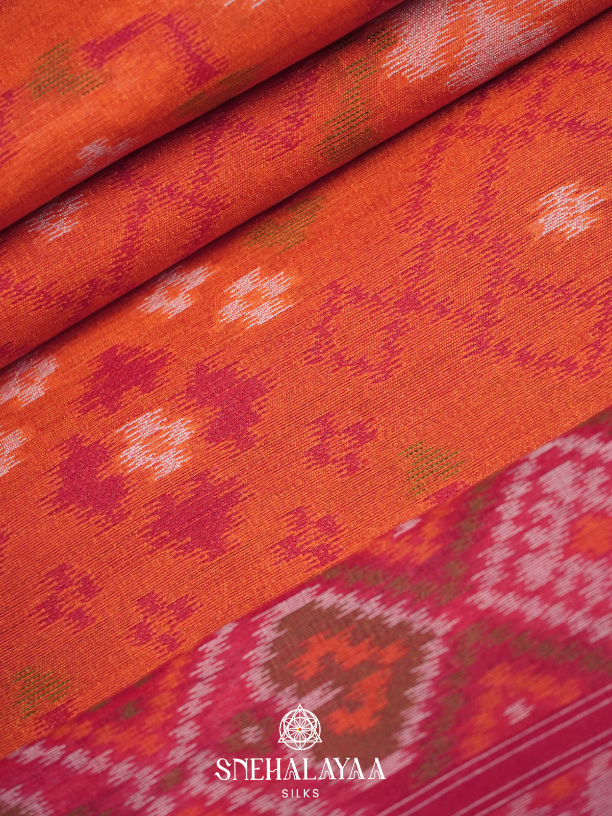 Orange Raw Silk Saree