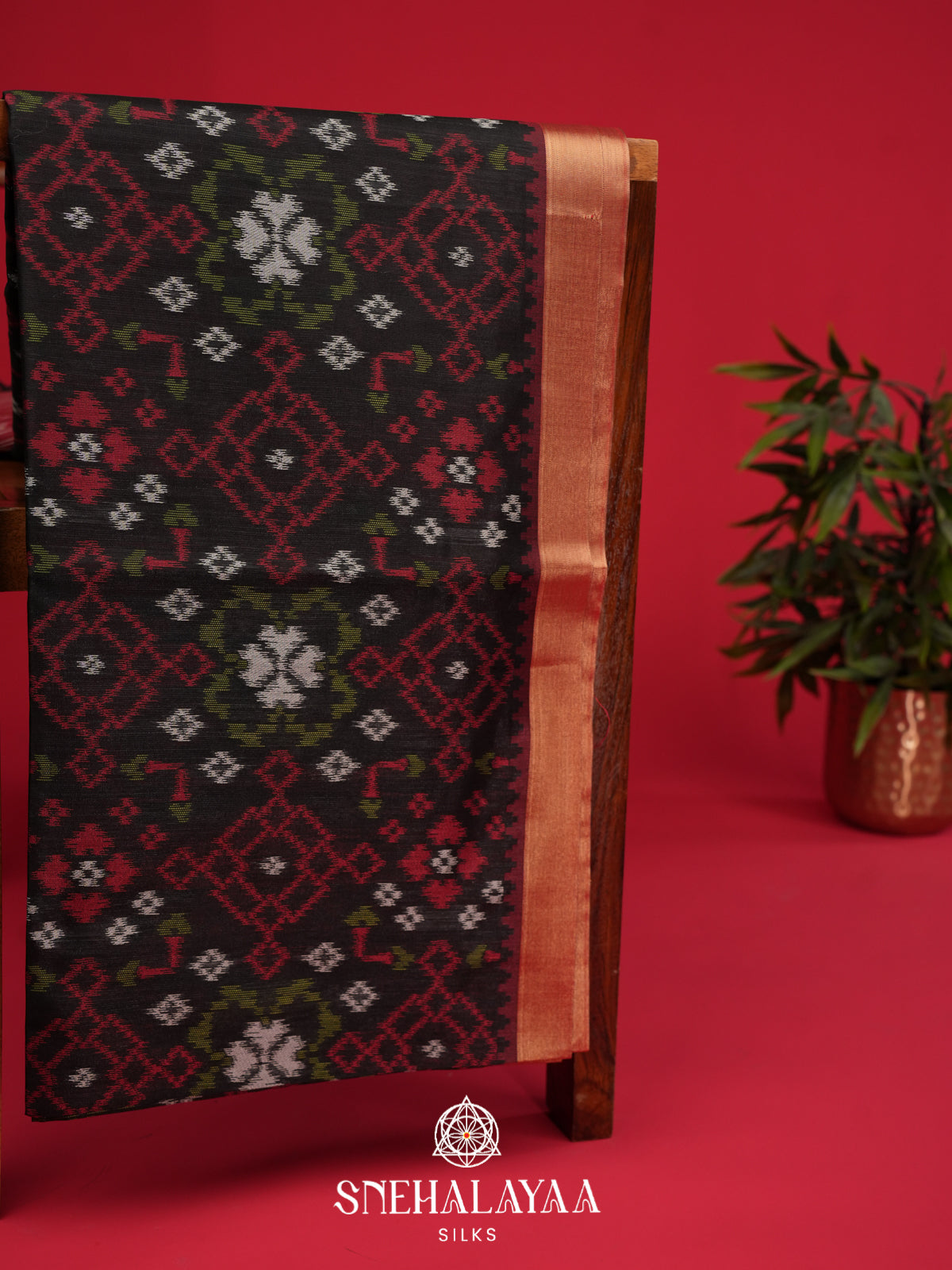 Black Raw Silk Saree