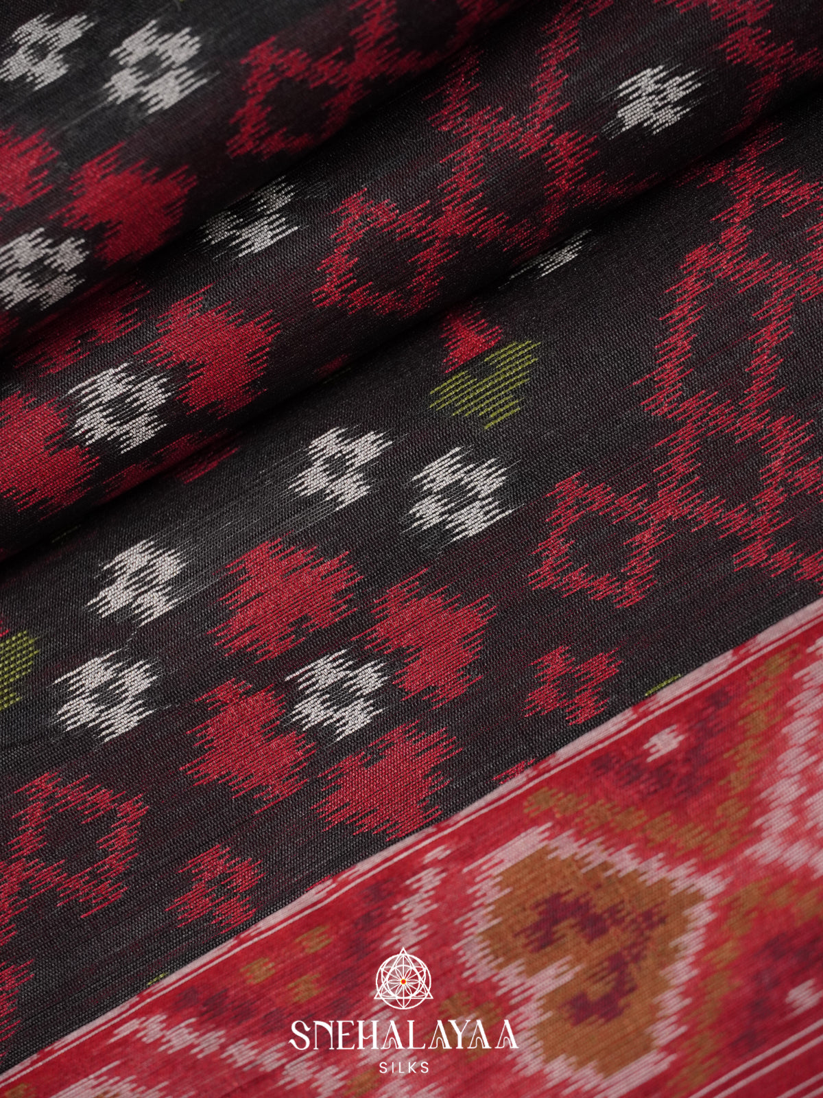 Black Raw Silk Saree