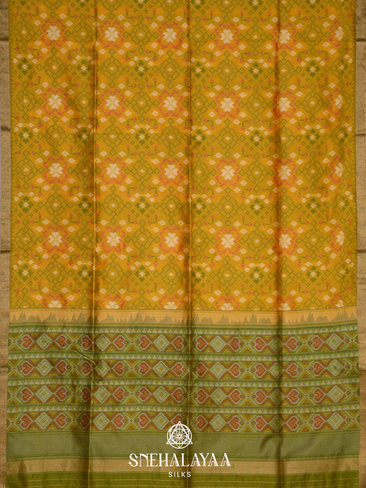 Mustard Yellow Raw Silk Saree