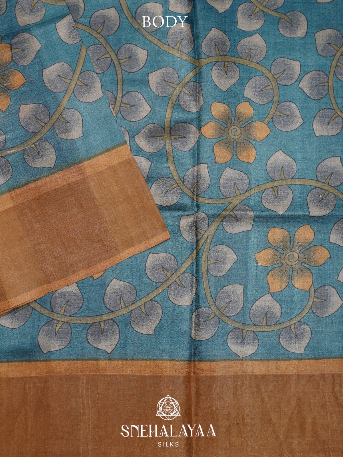 Blue  Tussar Saree