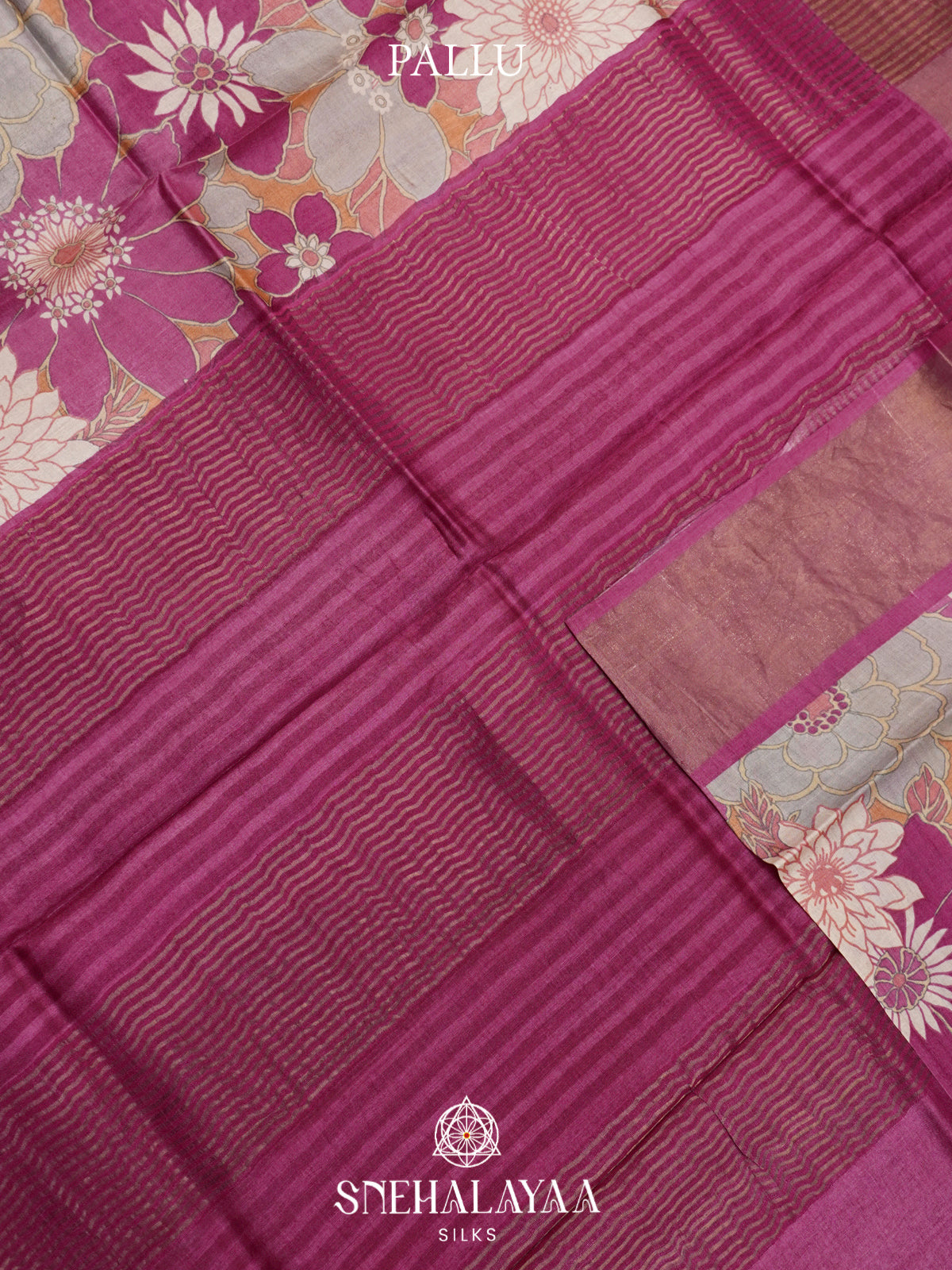 Magenta  Tussar Saree