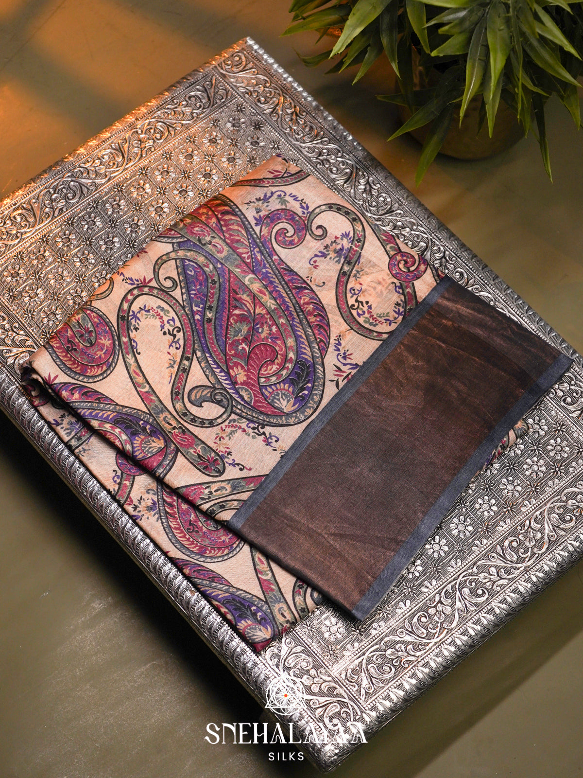Cream  Tussar Saree