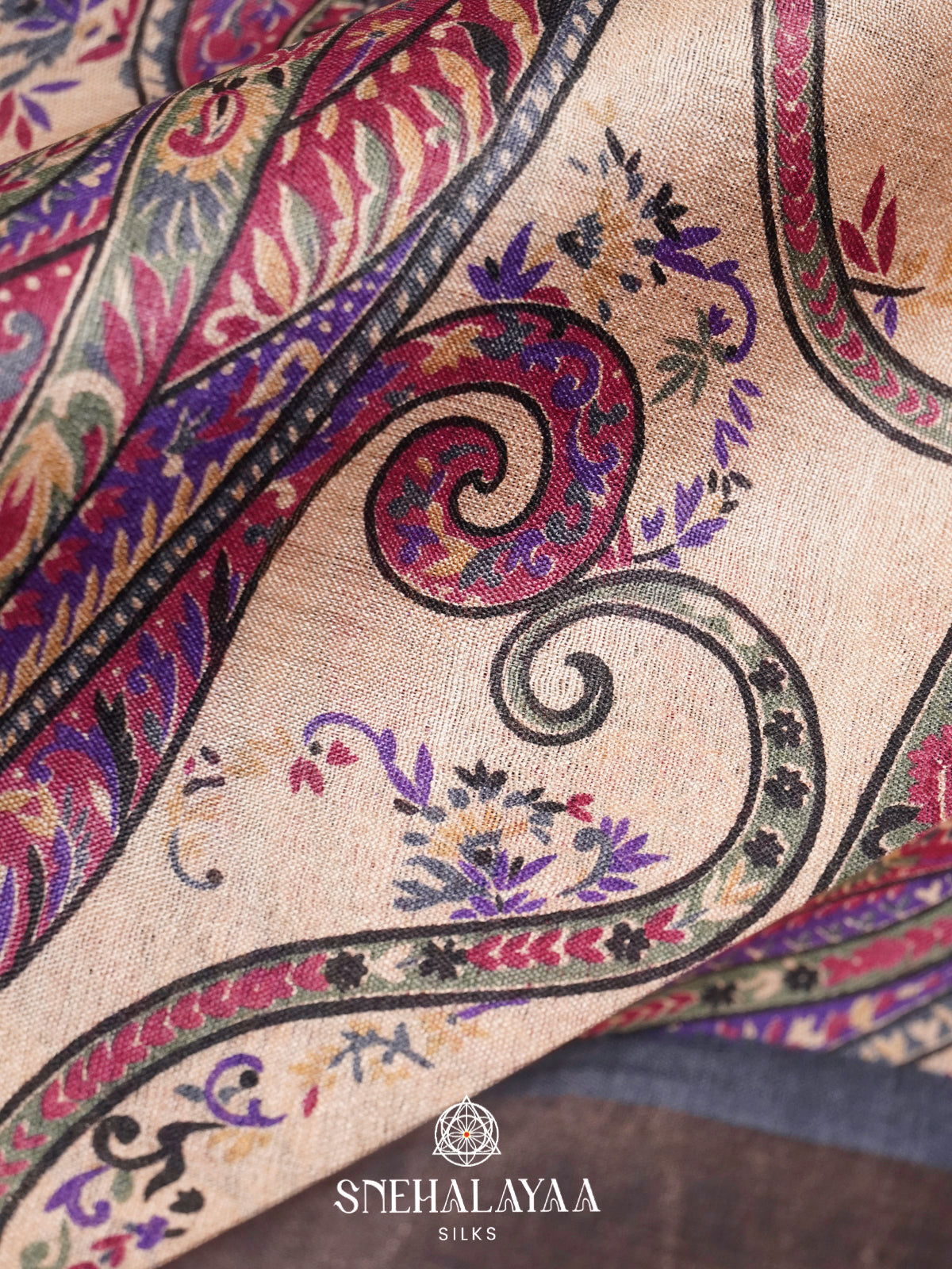 Cream  Tussar Saree