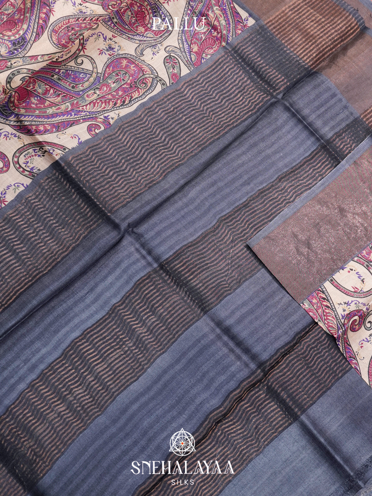 Cream  Tussar Saree