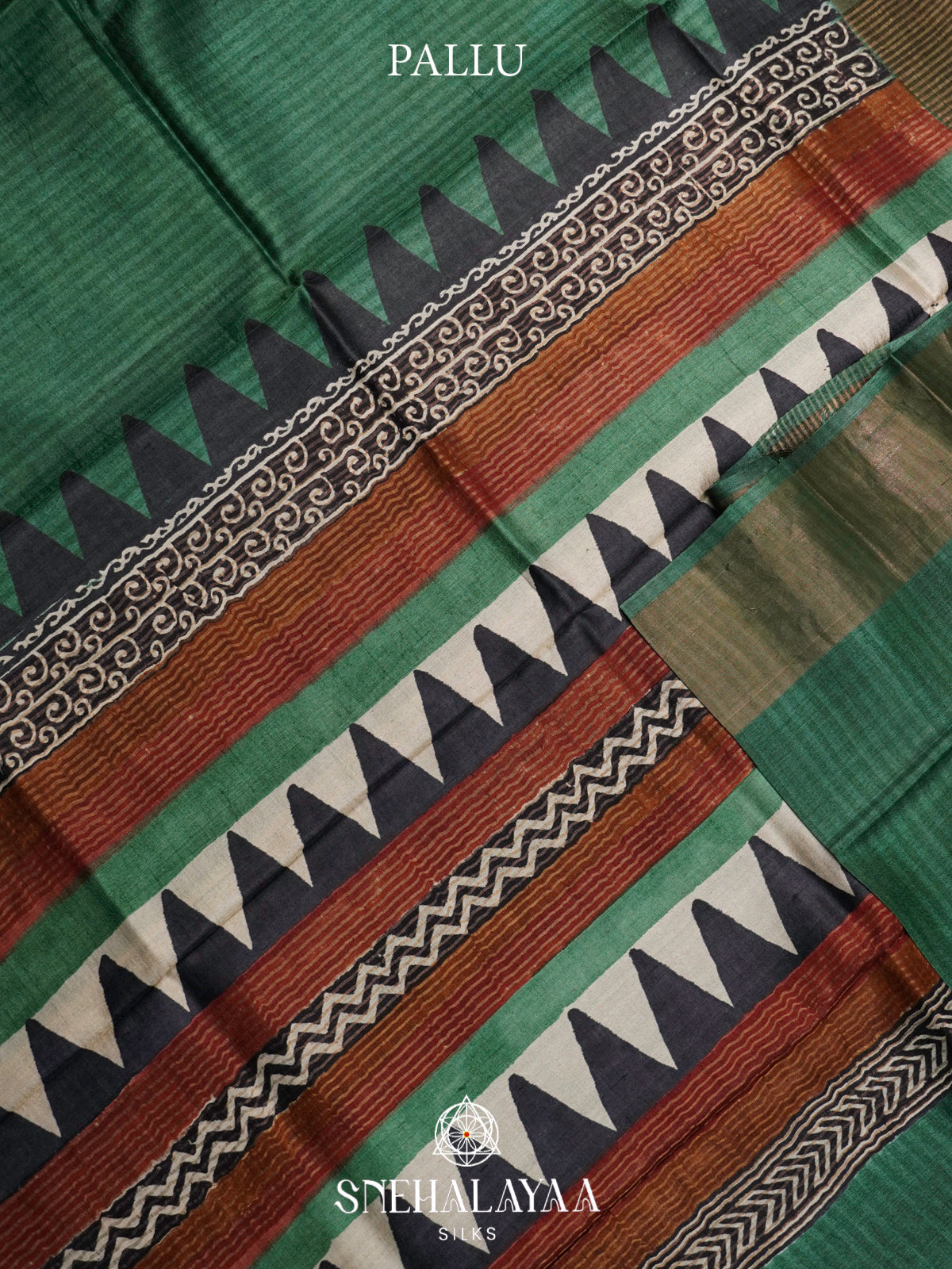 Forest Green  Tussar Saree