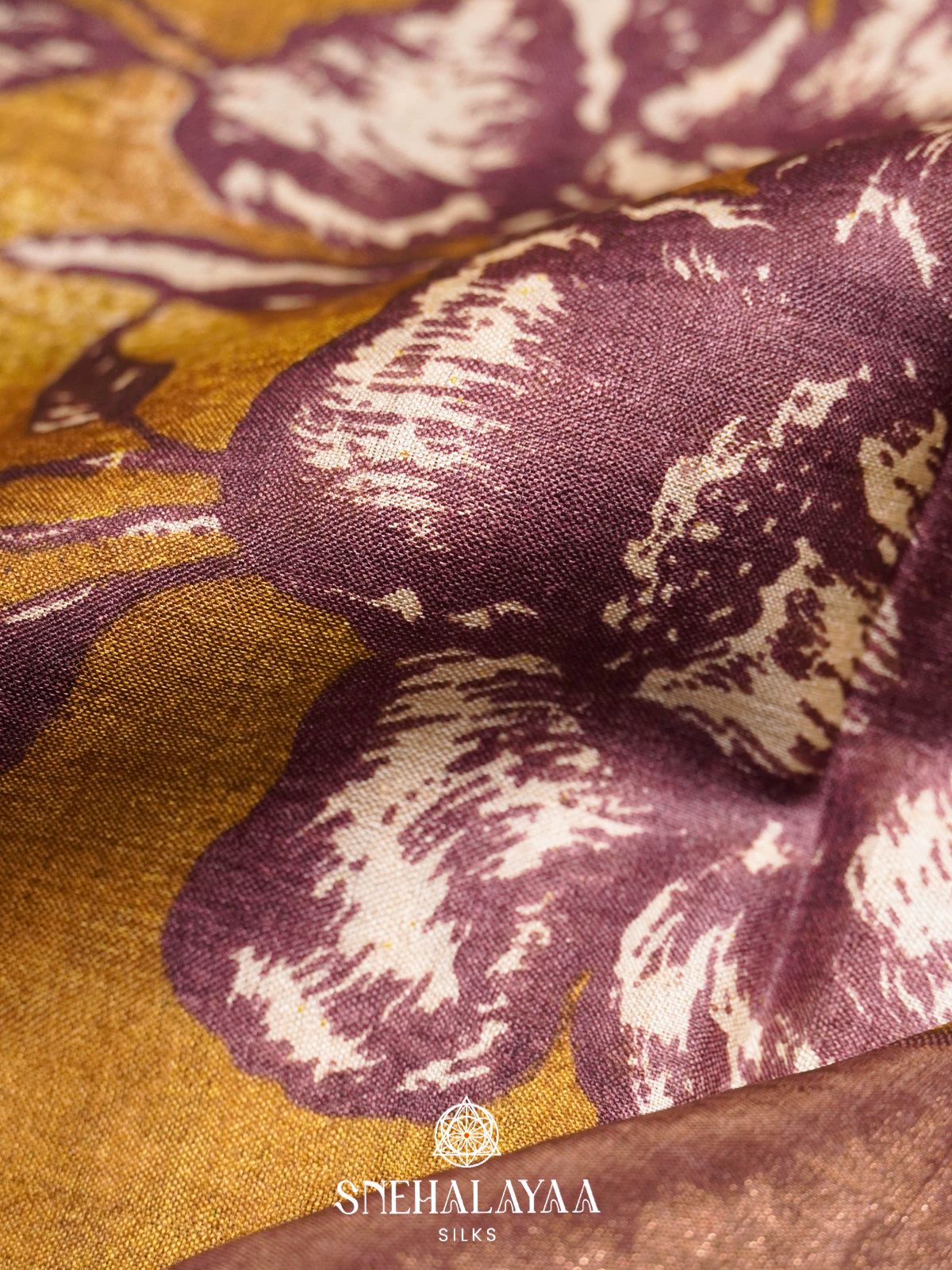 Mustard Yellow  Tussar Saree
