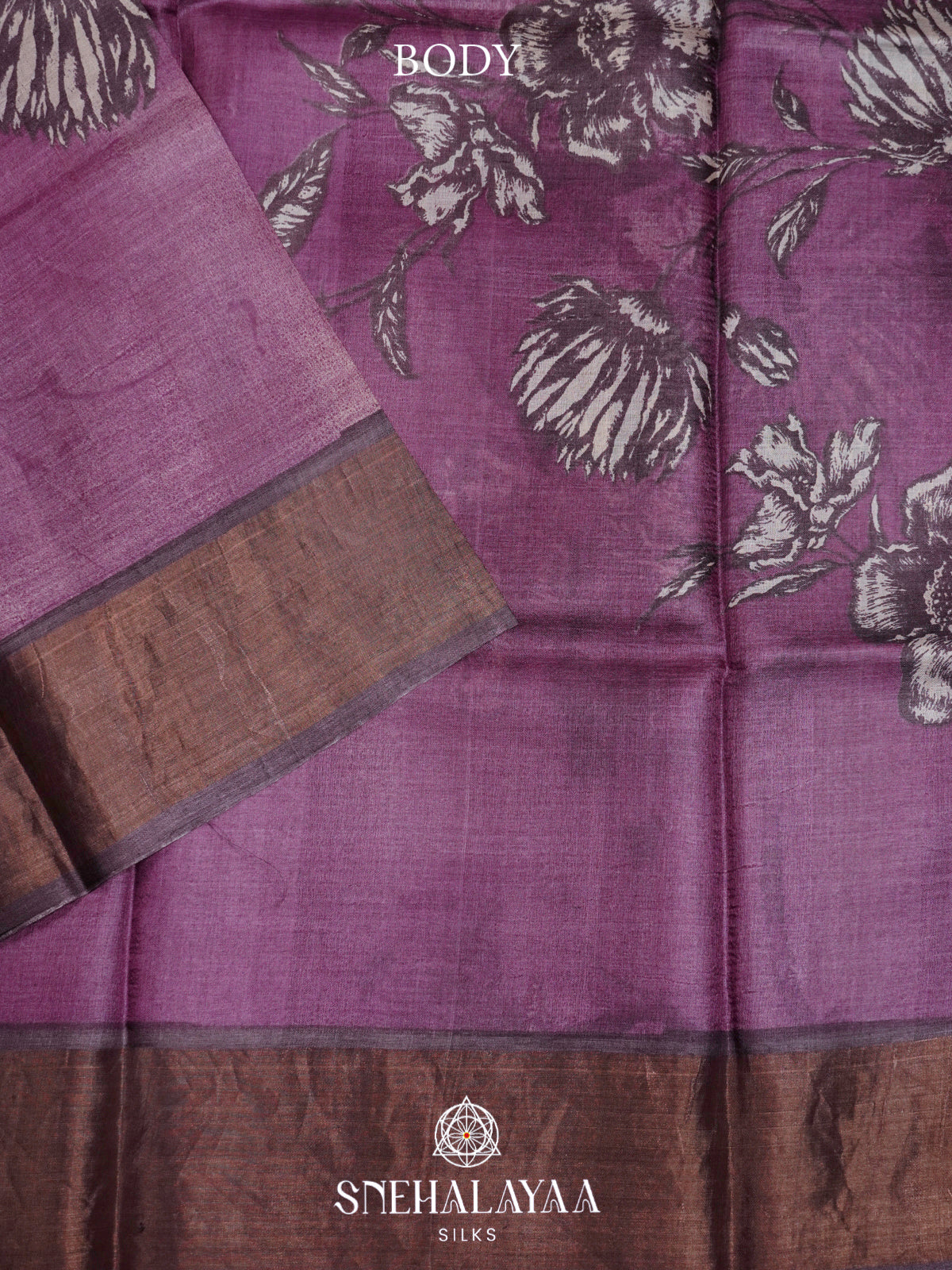 Purple  Tussar Saree
