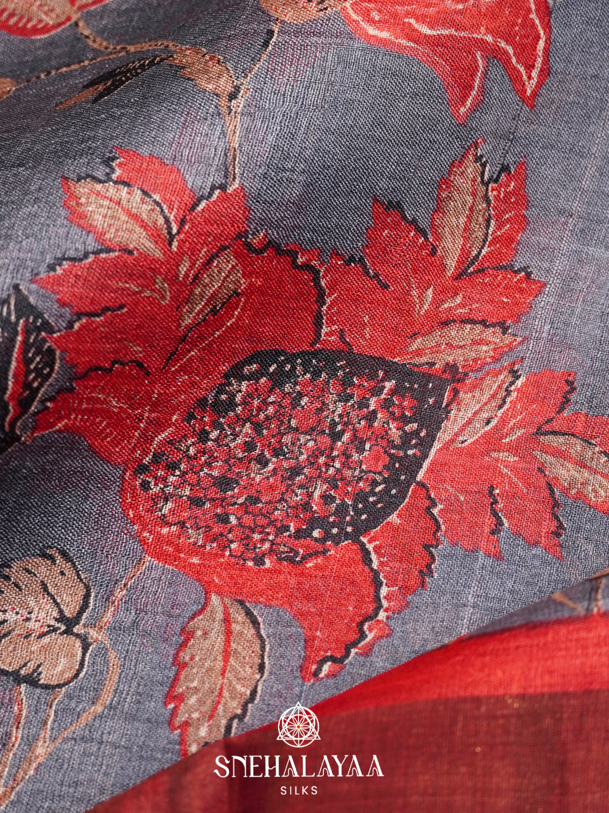 Grey  Tussar Saree
