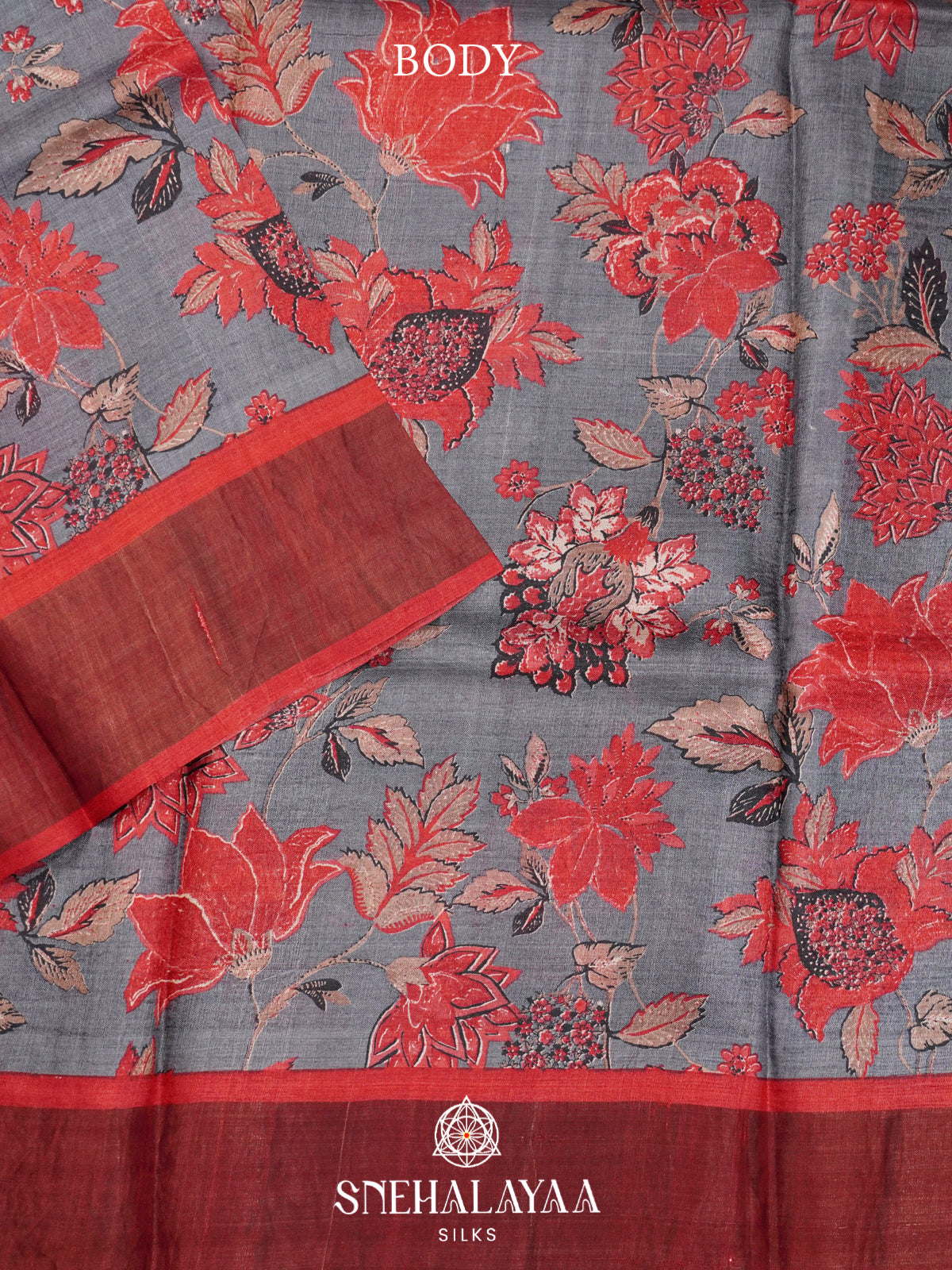 Grey  Tussar Saree
