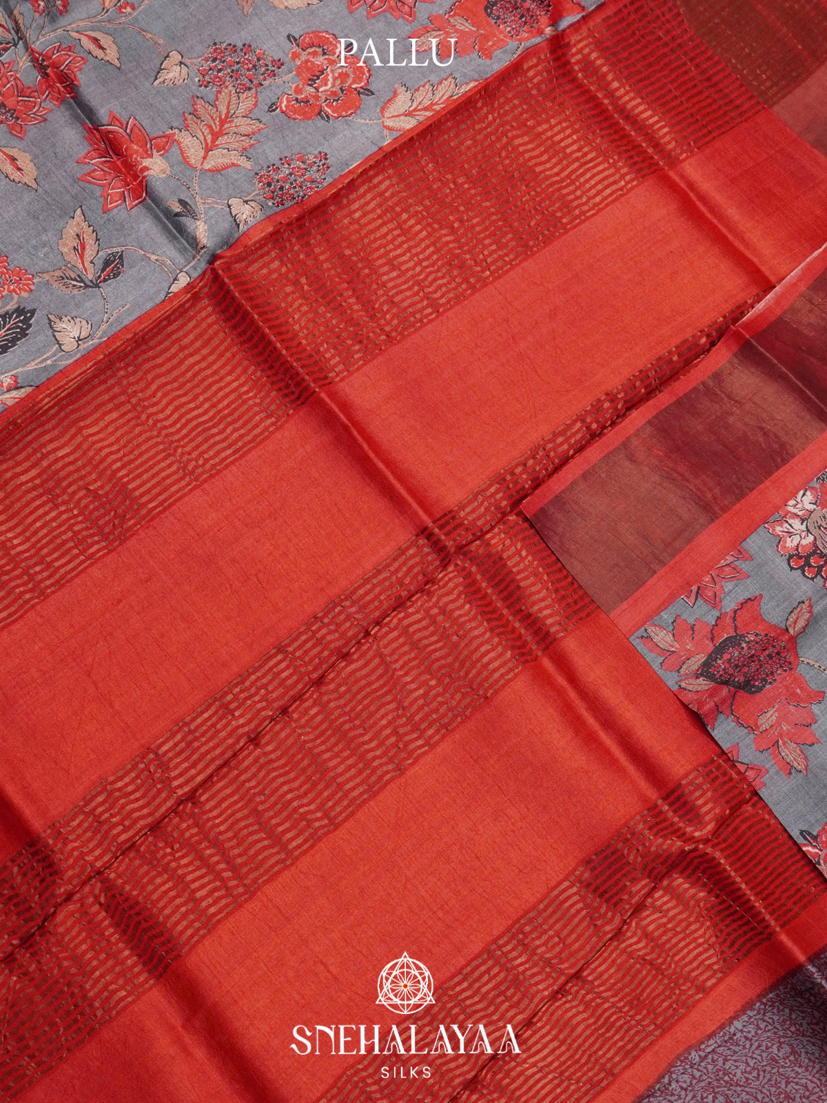 Grey  Tussar Saree
