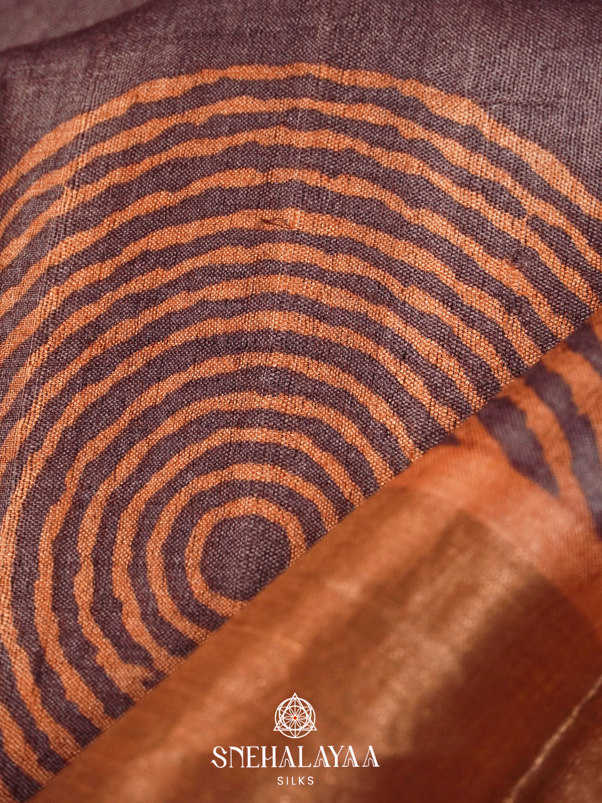 Coffee Brown  Tussar Saree