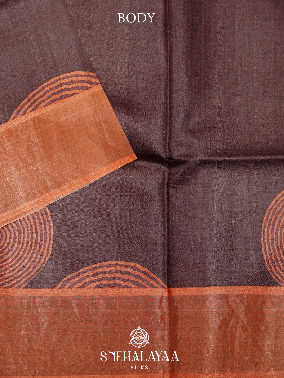 Coffee Brown  Tussar Saree
