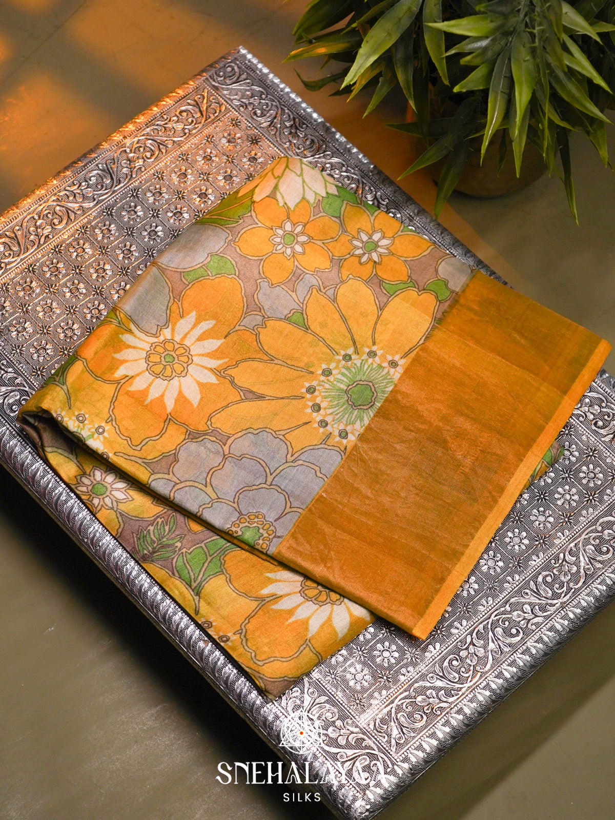Grey  Tussar Saree