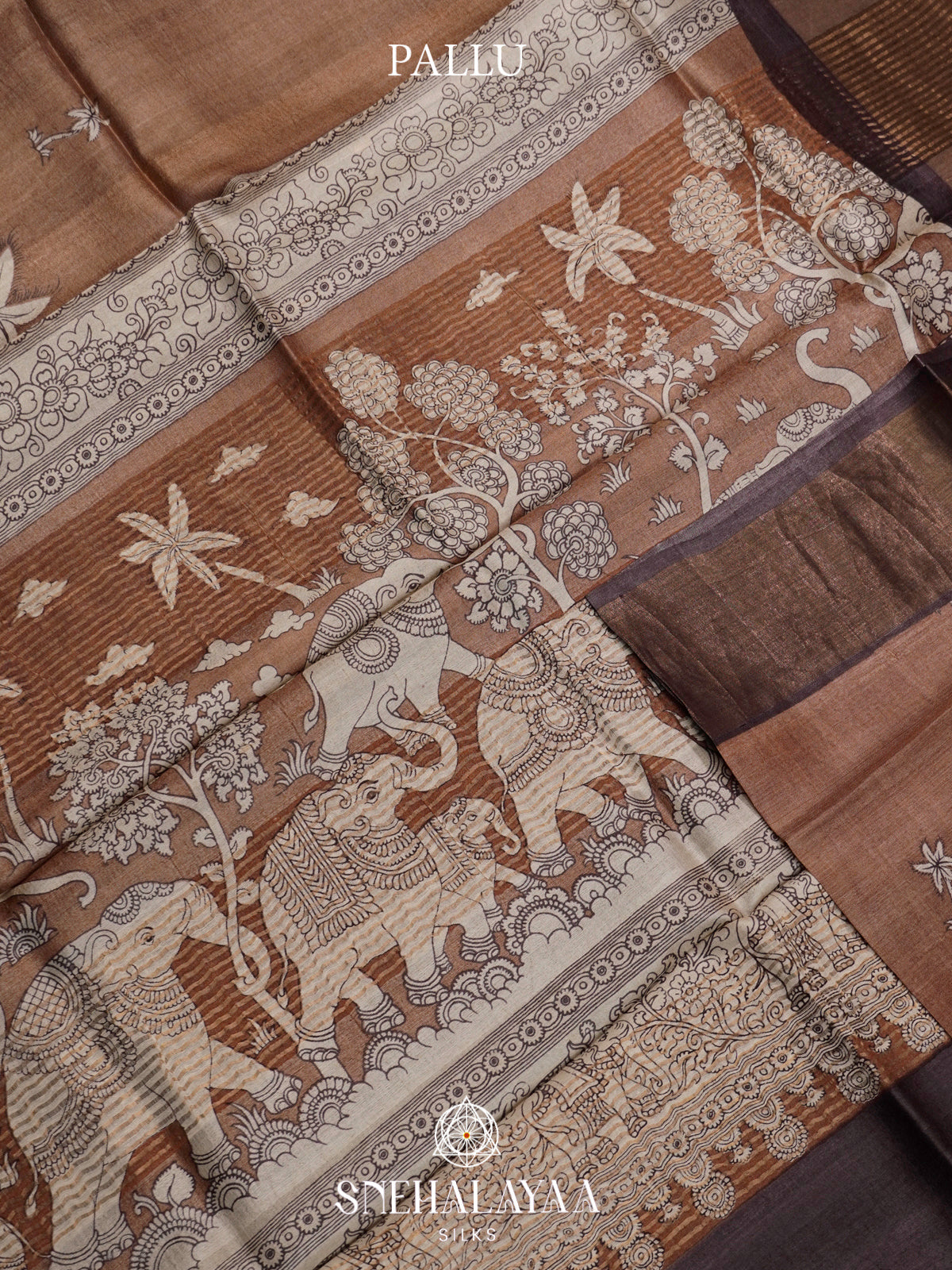 Brown  Tussar Saree