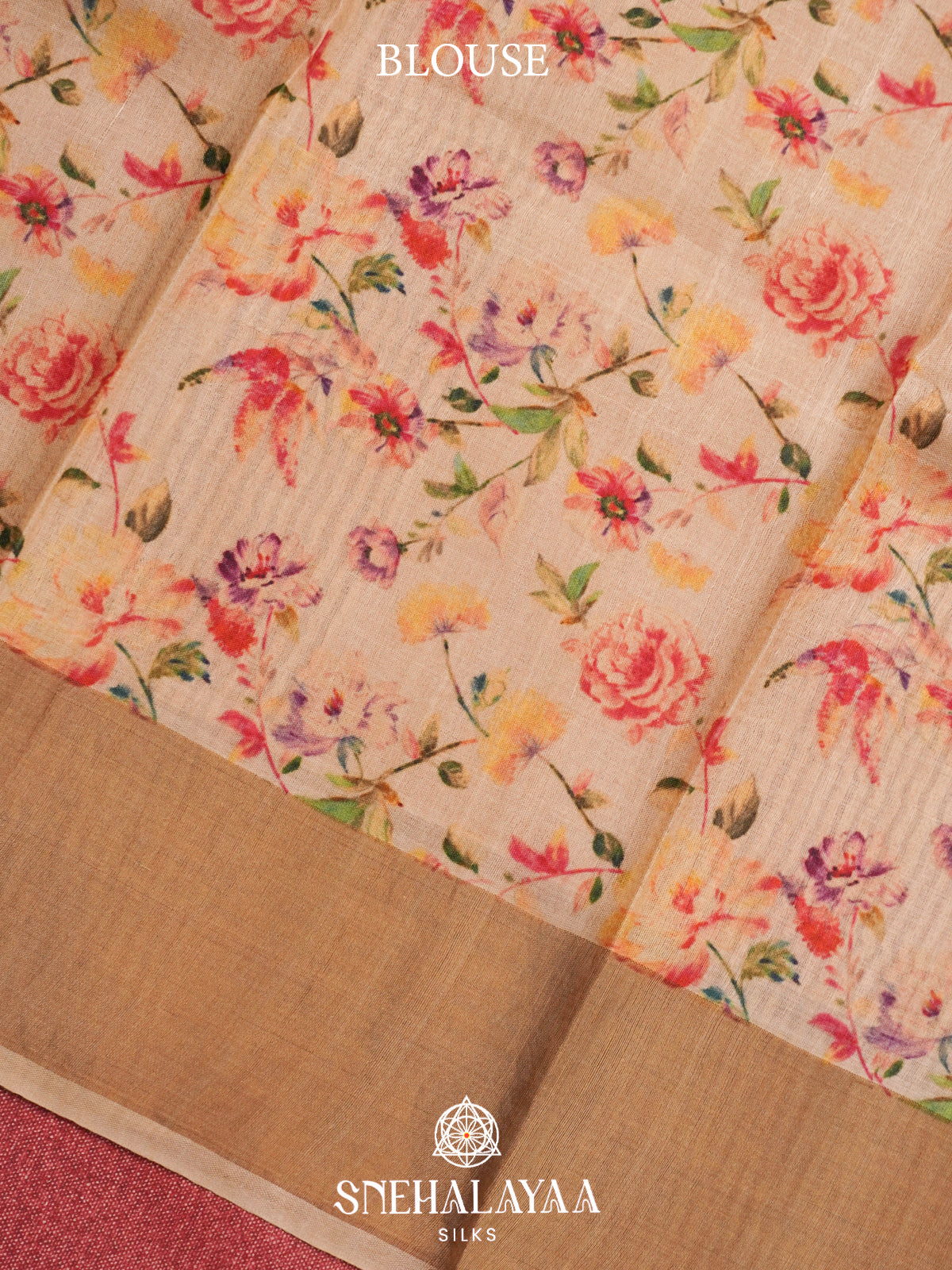 Peach  Tussar Saree