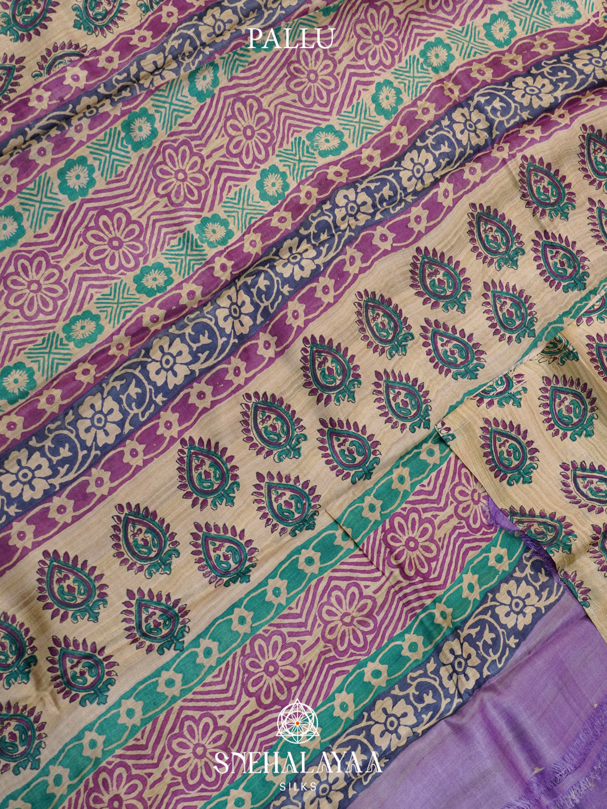 Beige  Tussar Saree