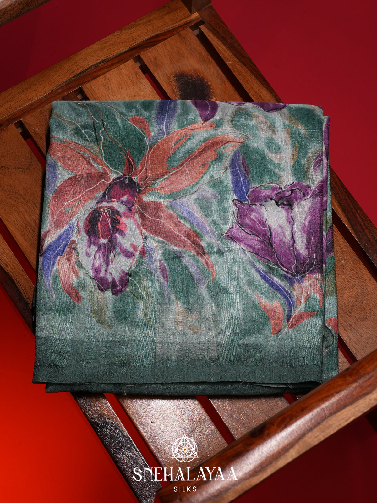 Teal Green Tussar Saree