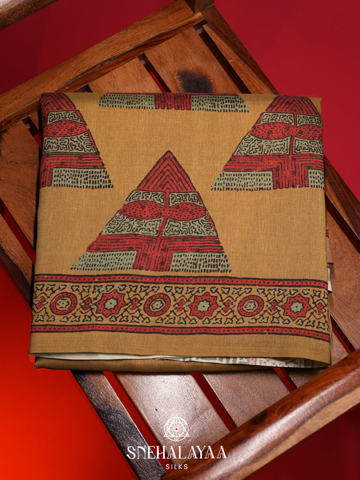 Mustard Tussar Saree